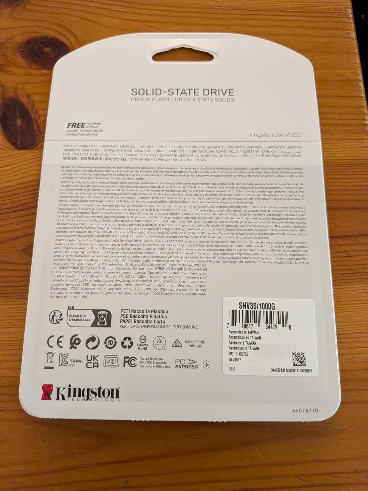 Kingston NV3 1TB M.2 2280 NVMe SSD | PCIe 4.0 Gen 4x4 | Up to 6000 MB/s | SNV3S/1000G customer photo 1