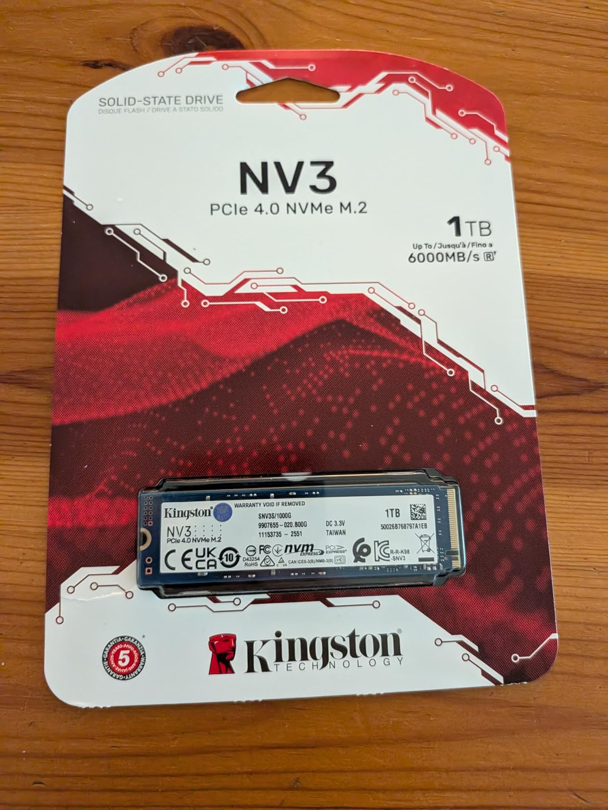 Kingston NV3 1TB M.2 2280 NVMe SSD | PCIe 4.0 Gen 4x4 | Up to 6000 MB/s | SNV3S/1000G customer photo 2