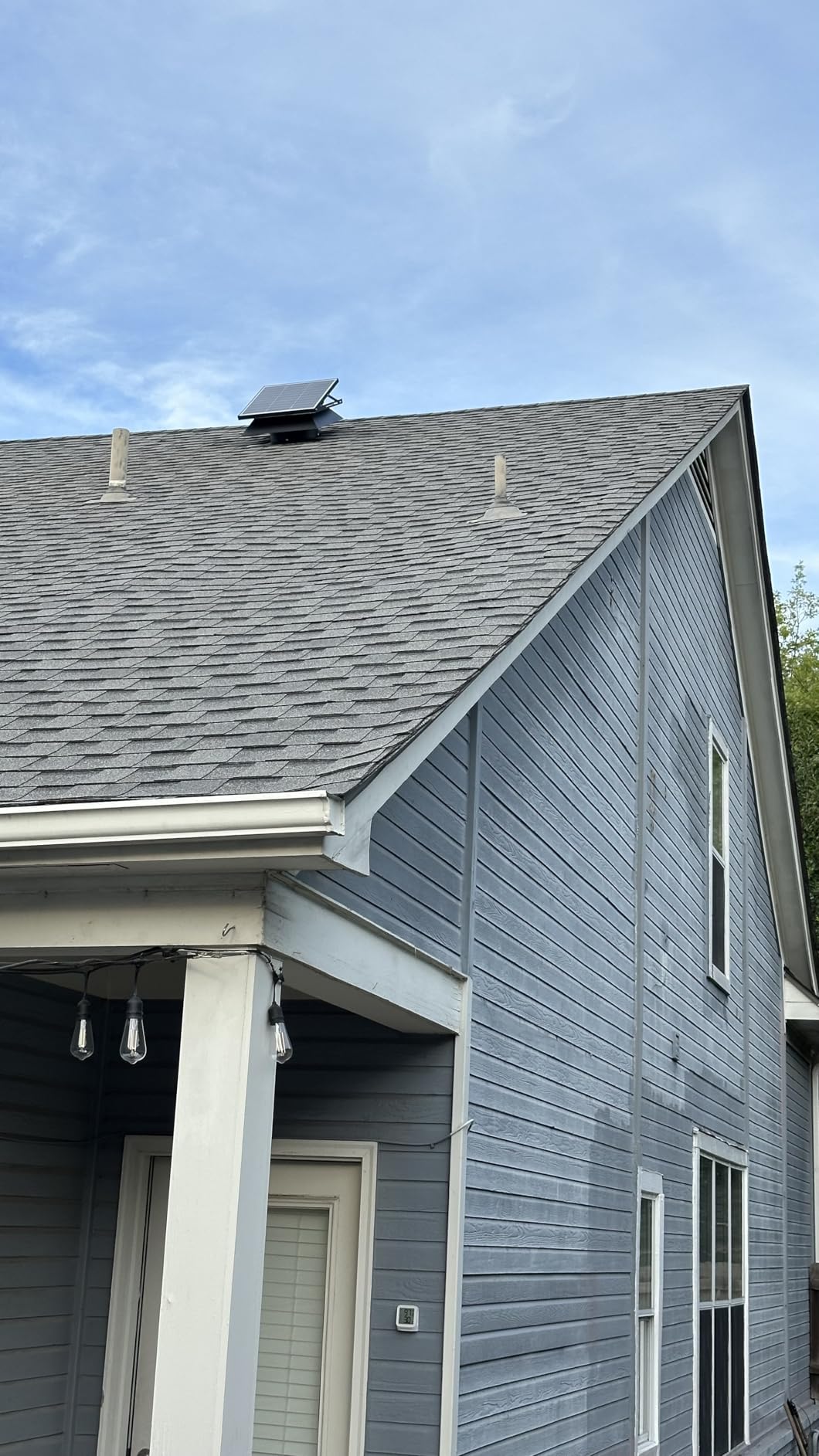 Smart Hybrid Solar Attic Exhaust Fan Pro-USA Engineered with German Tech, 2850 CFM 50W Solar Panel, 40-104℉ Thermostat, Cool & Dehumidify up to 4000 ft². Weatherproof Roof Vent for Home, Shed customer photo 1