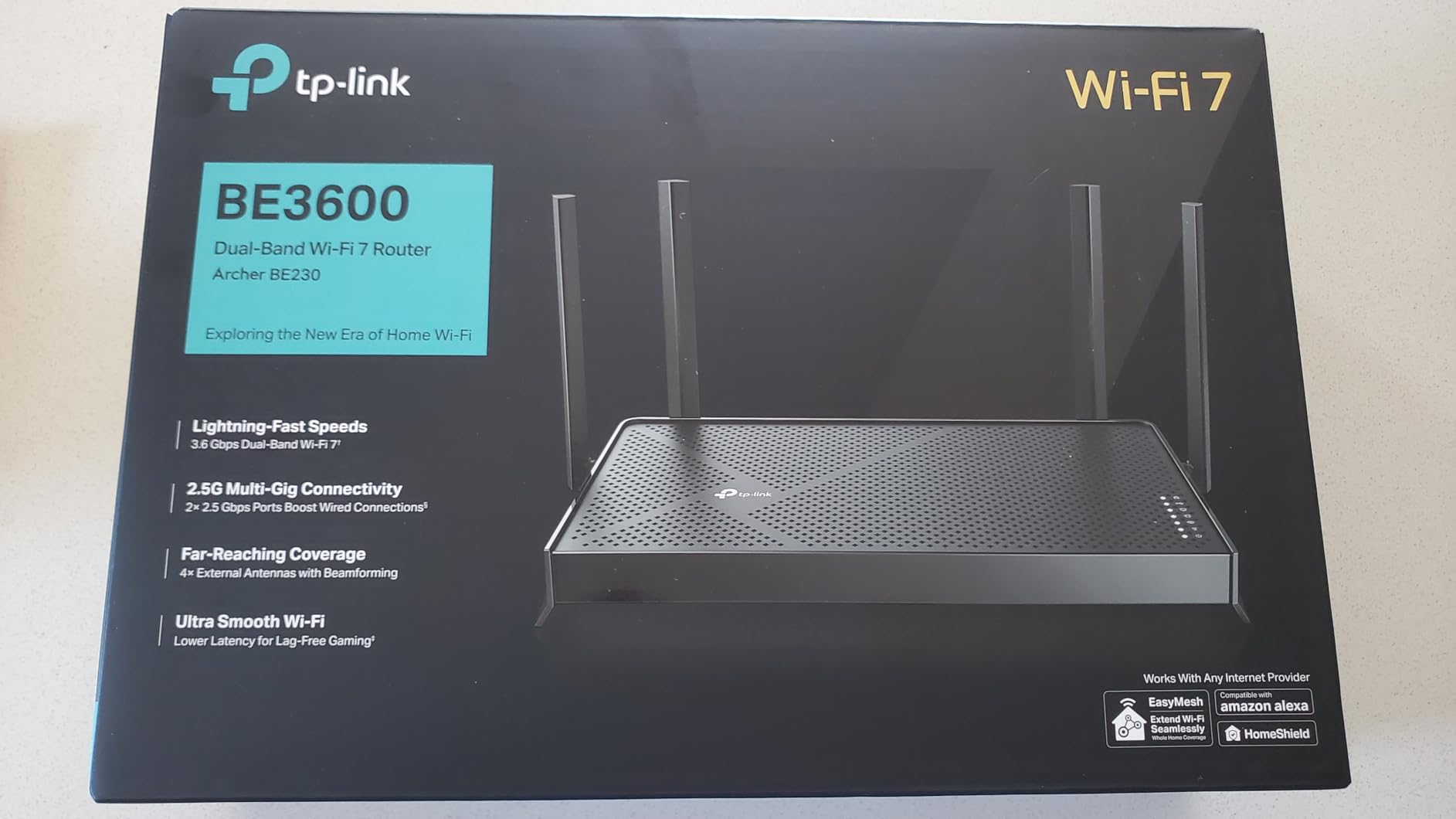 TP-Link Dual-Band BE3600 Wi-Fi 7 Router Archer BE230 | 4-Stream | 2×2.5G + 3×1G Ports, USB 3.0, 2.0 GHz Quad Core, 4 Antennas | VPN, EasyMesh, HomeShield, MLO, Private IOT customer photo 2