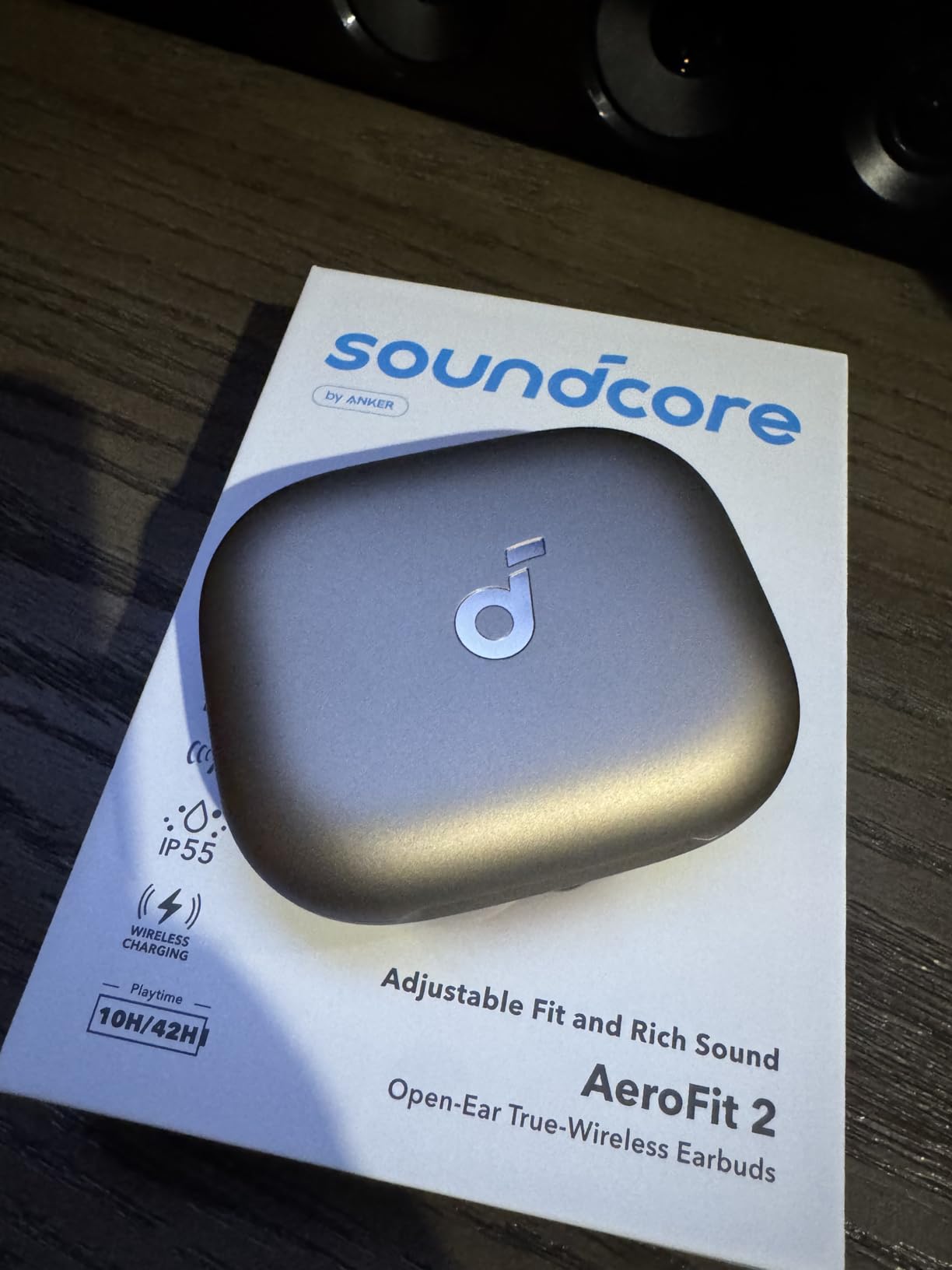 soundcore AeroFit 2 by Anker, Open-Ear Headphones, Real-Time Translation Earbuds, 4 Adjustable Positions for Every Ear Size, 2× Richer Bass, Hi-Res, 42H Playtime, IP55,AI Clear Calls,Wireless Charging customer photo 1