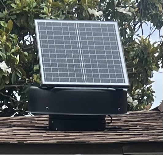 VEVOR 42W Solar Attic Fan, 2800 CFM Smart Roof Vent Built-in Temperature Sensors with Remote Control, Low-Noise & Weatherproof for Attic, Garage, RV Ventilation customer photo 1