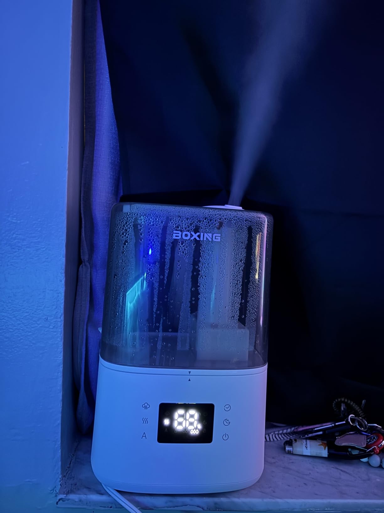 BOXING 4.5L Warm and Cool Mist Ultrasonic Humidifier for Bedroom Large Room, Top Fill Essential Oil Diffuser with Remote, Auto Shut-Off Quiet Sleep Mode, Humidistat, Timer, BPA-Free, 45H Runtime customer photo 2