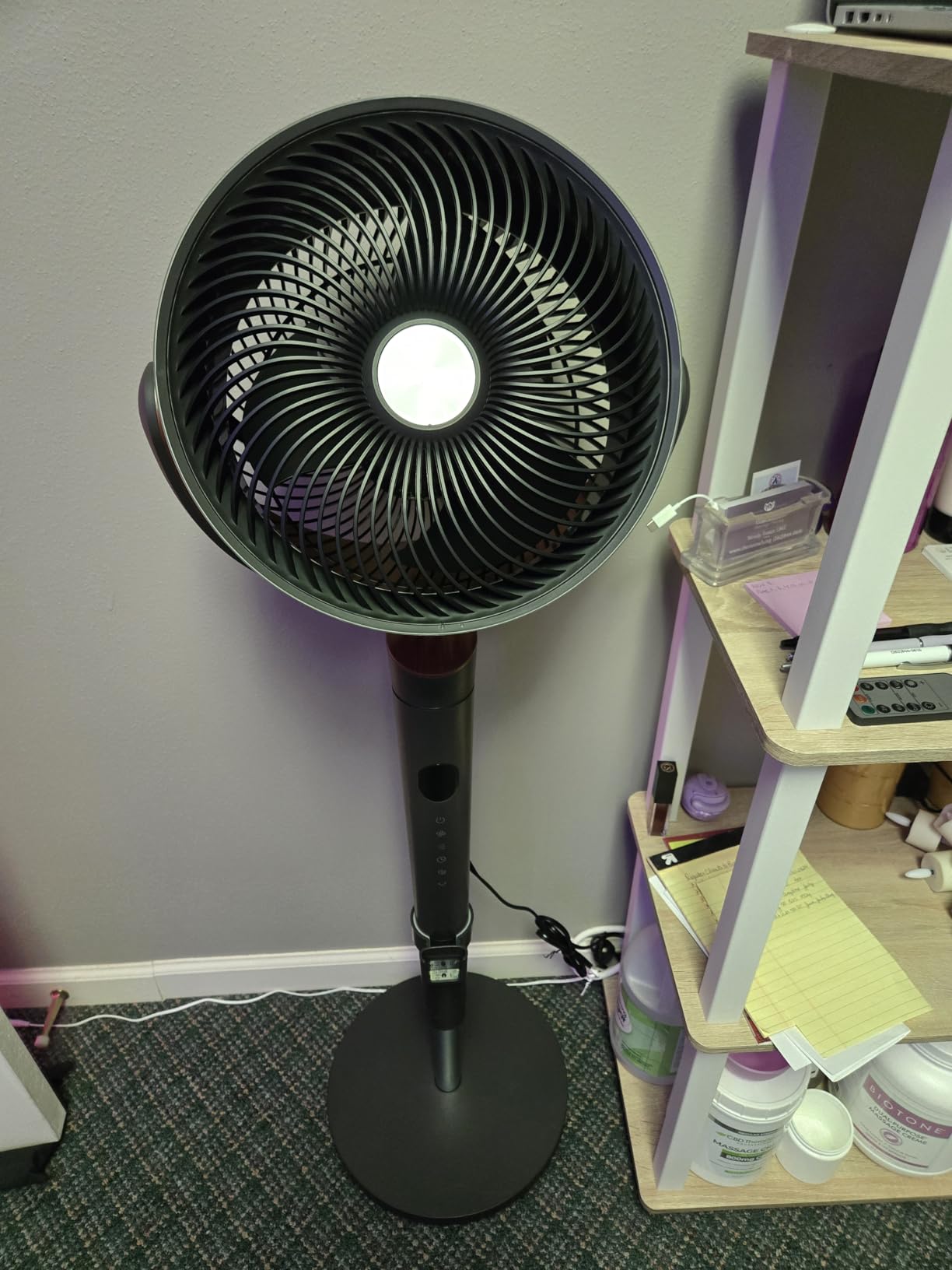 DREO Fan for Bedroom, 120° Oscillating Standing Fan, Quiet Floor Fan with DC Motor, Pedestal Fan for Room, 9 Speeds, 4 modes, 20dB, 120° Manual Vertical, 37-42