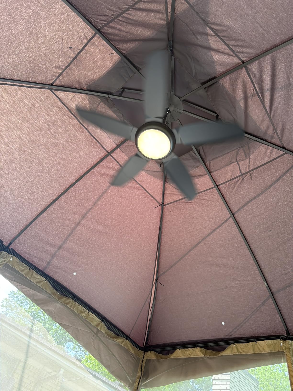 Fanbulous 42 Inch Waterproof Outdoor Ceiling Fan with Lights and Remote,IP65 Hanging Gazebo Fan with 3CCT 6-Speed DC Motor,Black Wet Rated Plug in Ceiling Fan with Cord for Patios Porch Pergola customer photo 1