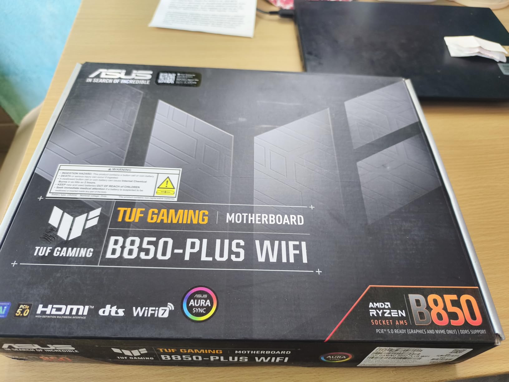 ASUS TUF Gaming B850-PLUS WiFi AMD AM5 B850 ATX Motherboard, 14+2+1 80A Stages, AI Ready, DDR5, PCIe 5.0, 3X M.2, Wi-Fi 7, 2.5Gb LAN, DisplayPort, HDMI, USB 10Gbps & 20Gbps Type-C, BIOS Flashback customer photo 2