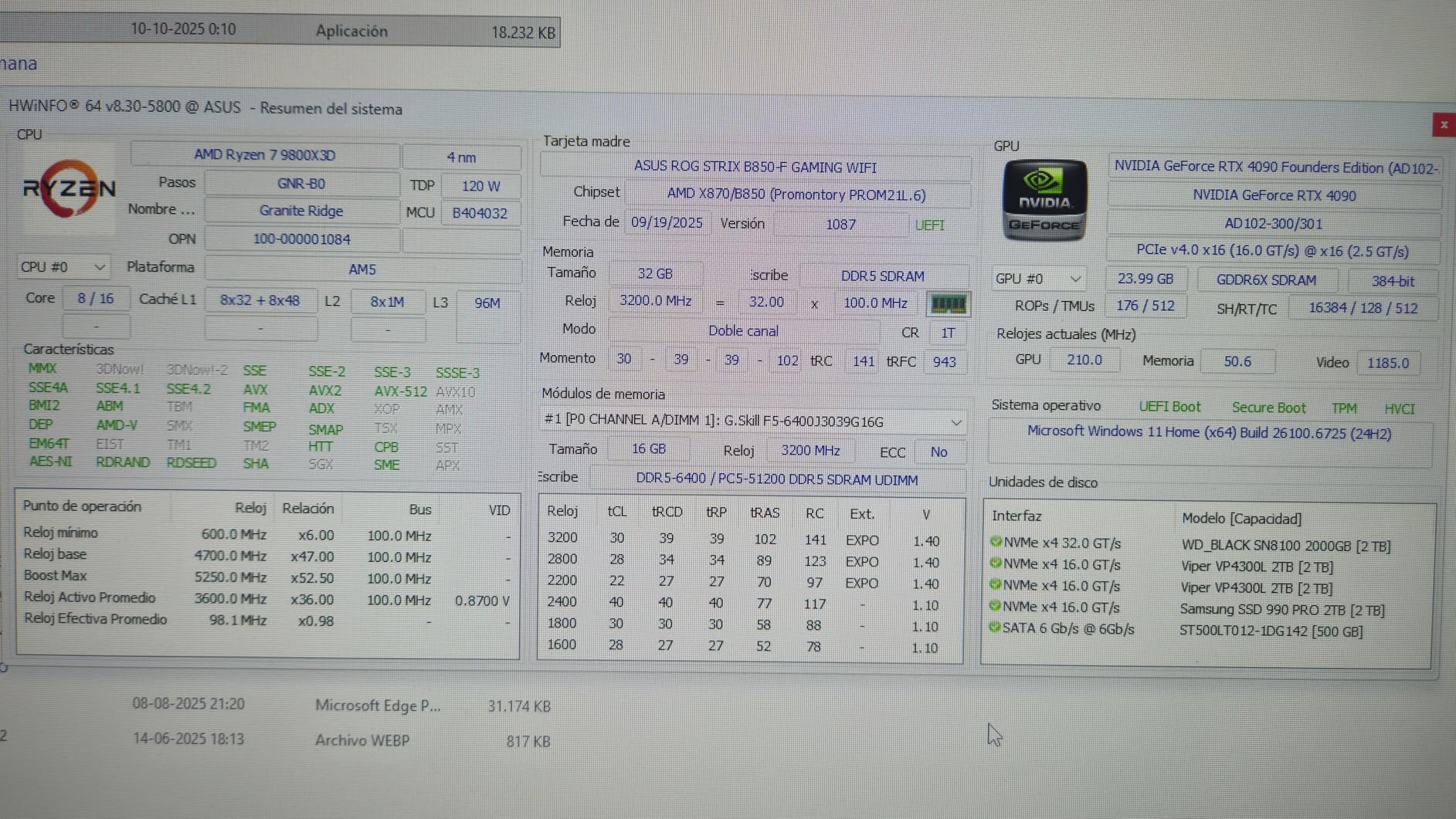 ASUS ROG Strix B850-F Gaming WiFi AMD AM5 B850-F ATX Motherboard 16+2+2 Power Stages, AI PC, DDR5 AEMP, WiFi 7, 4X M.2, PCIe 5.0, Total Support of 19 USB, 20Gbps Type-C, AI Networking II, Aura Sync customer photo 2