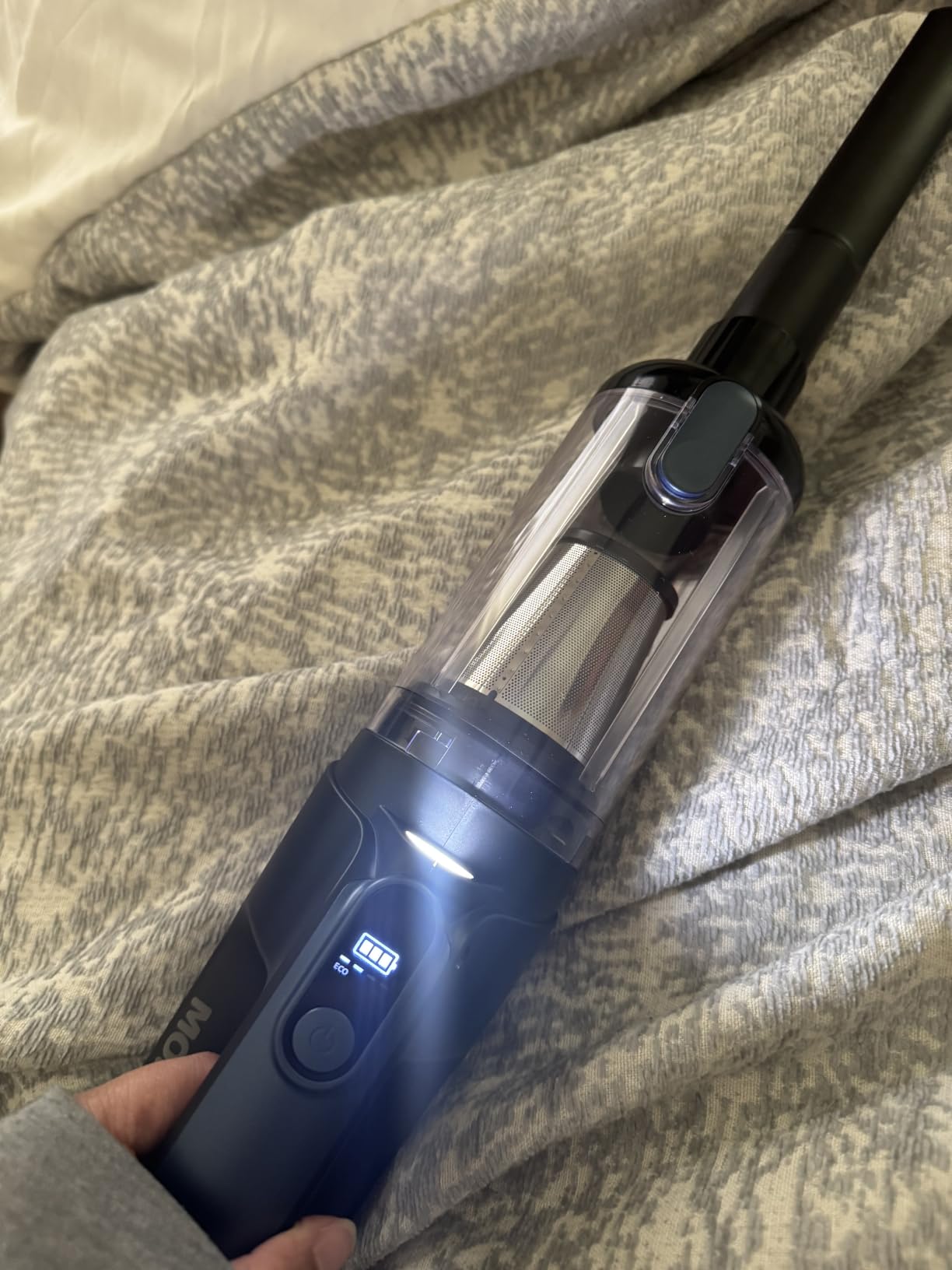 MONOZEL Car Vacuum Portable Cordless, 18000Pa 2 in 1 Vacuum Cleaner&Air Duster, 130W Brushless Motor Handheld Vacuum Cordless with 7800mAh Battery, LED Light, Multi-Nozzles for Car, Home, Office, Pet customer photo 2