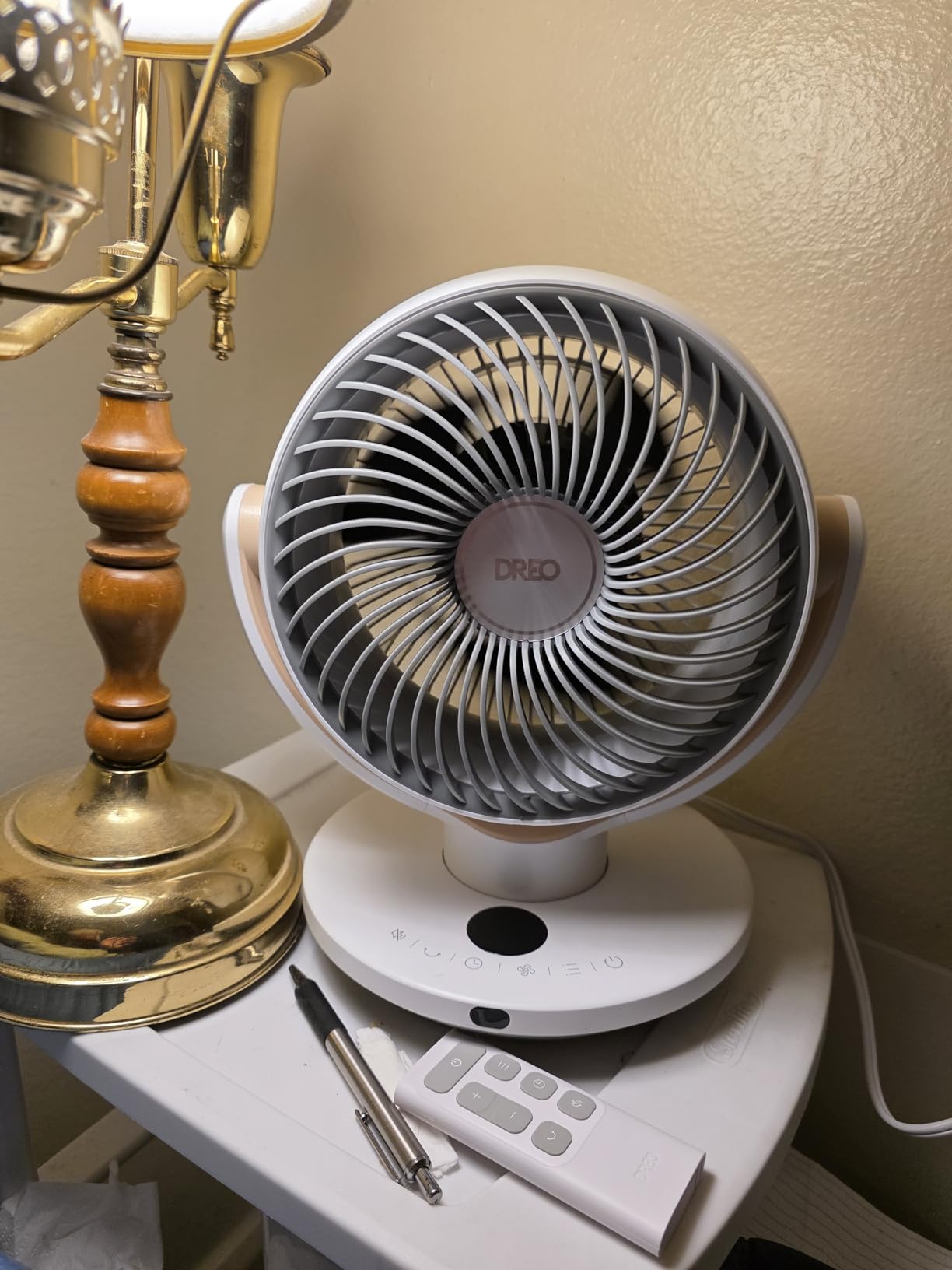 DREO Fan for Bedroom, Desk Air Circulator Fans with Remote, 11 Inch Table Fan for Whole Room, 65ft Powerful Airflow, 120° Vertical Manual and 90° Oscillating, 4 Speeds, 8H Timer, 25dB Quiet, Home customer photo 2