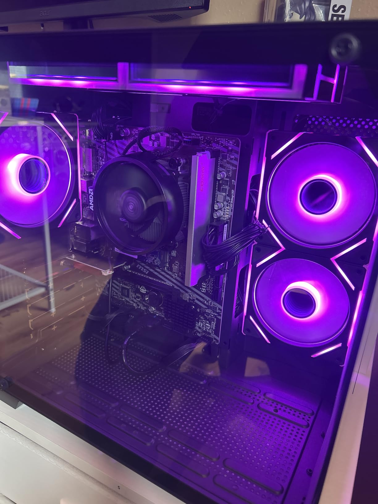 YAWYORE Gaming PC Desktop Computer AMD Ryzen 5 5600GT, 16GB DDR4 3200MHz, 1TB M.2 NVMe PCIe, 550W 80PLUS PSU, WiFi, Game Design Office Console (Black) customer photo 1