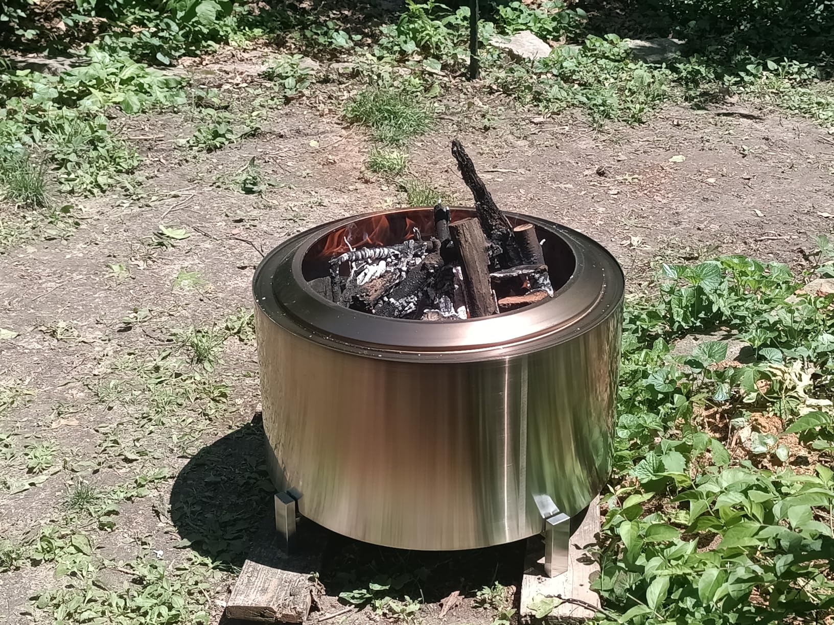 OutVue 27 inch Stainless Steel Smokeless Fire Pit, Outdoor Smokeless Firepit, Wood Burning Fire Pits for Camping, Bonfire, Low Smoke Firepit for Outside (Vertical Hole) customer photo 2