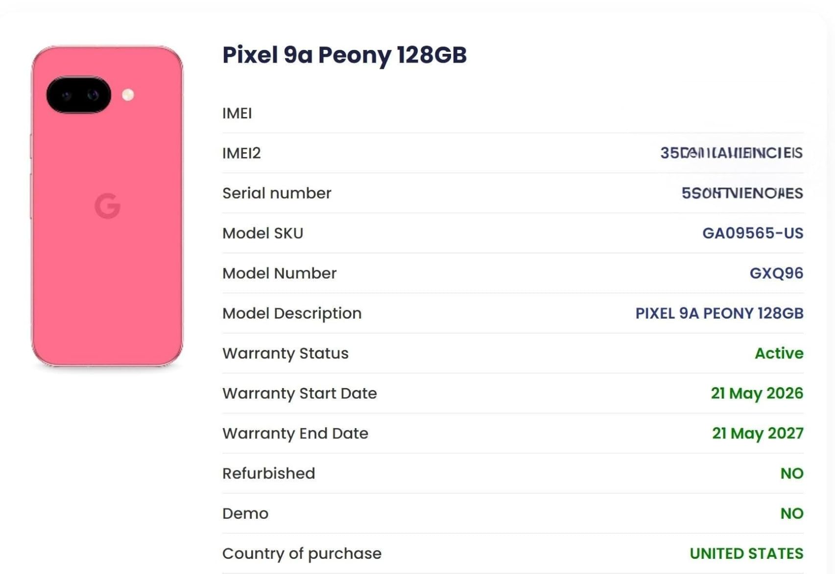 Pixel 9a with Gemini - Unlocked Android Smartphone with Incredible Camera and AI Photo Editing, All-Day Battery, and Powerful Security - Porcelain - 128 GB | Unlocked customer photo 2