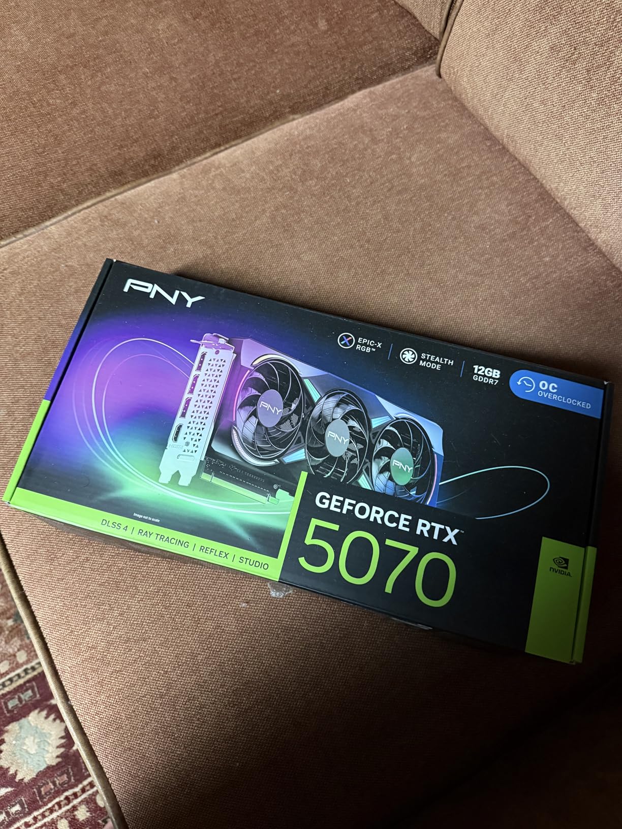 PNY NVIDIA GeForce RTX 5070 Epic-X ARGB OC Triple Fan, Graphics Card (12GB GDDR7, 192-bit, Boost Speed: 2685 MHz, SFF-Ready, PCIe 5.0) customer photo 2