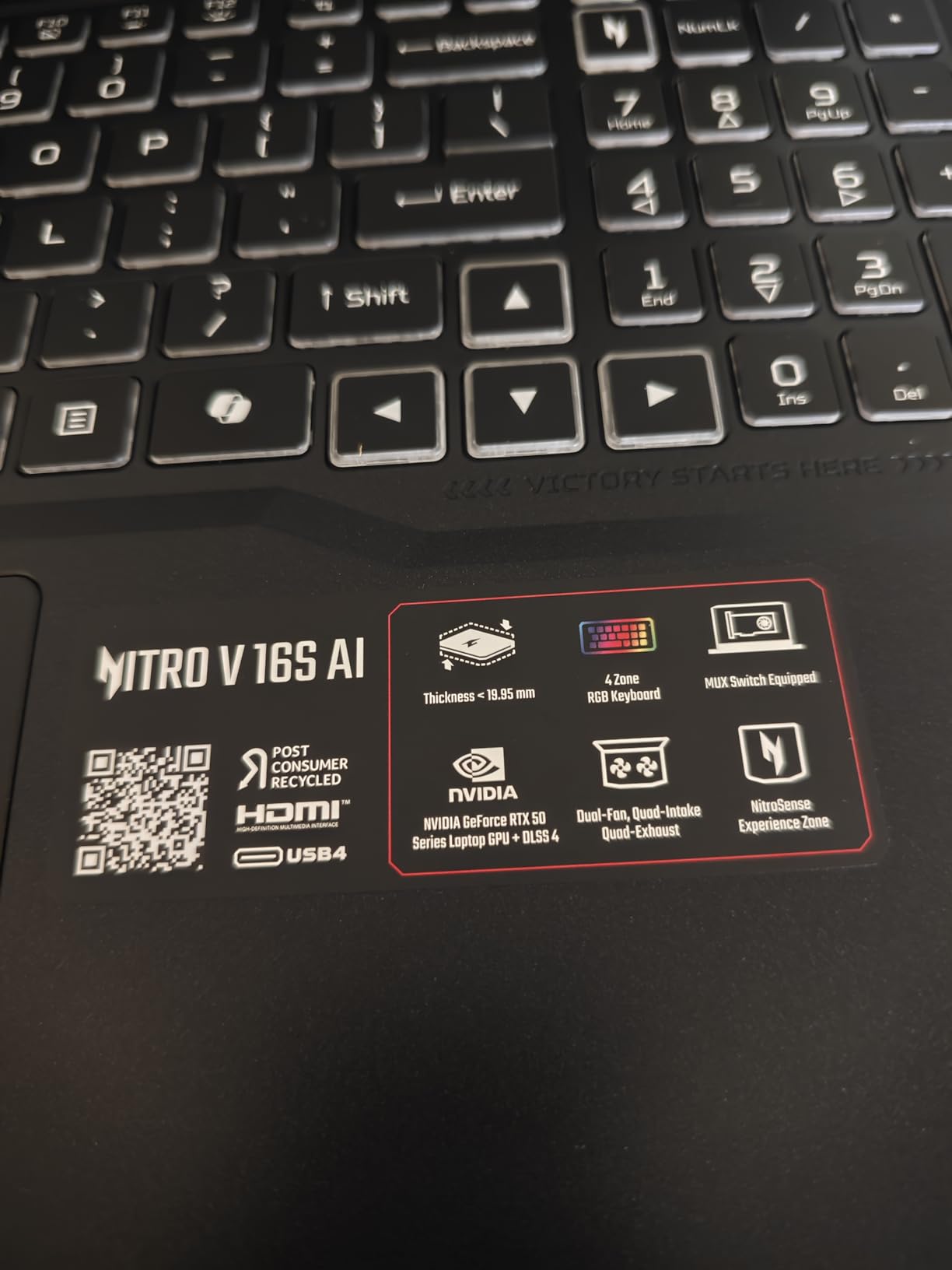 Acer Nitro V 16S AI Gaming Laptop, AMD Ryzen 7 260 Processor, NVIDIA GeForce RTX 5060 Laptop GPU (572 AI Tops), 16