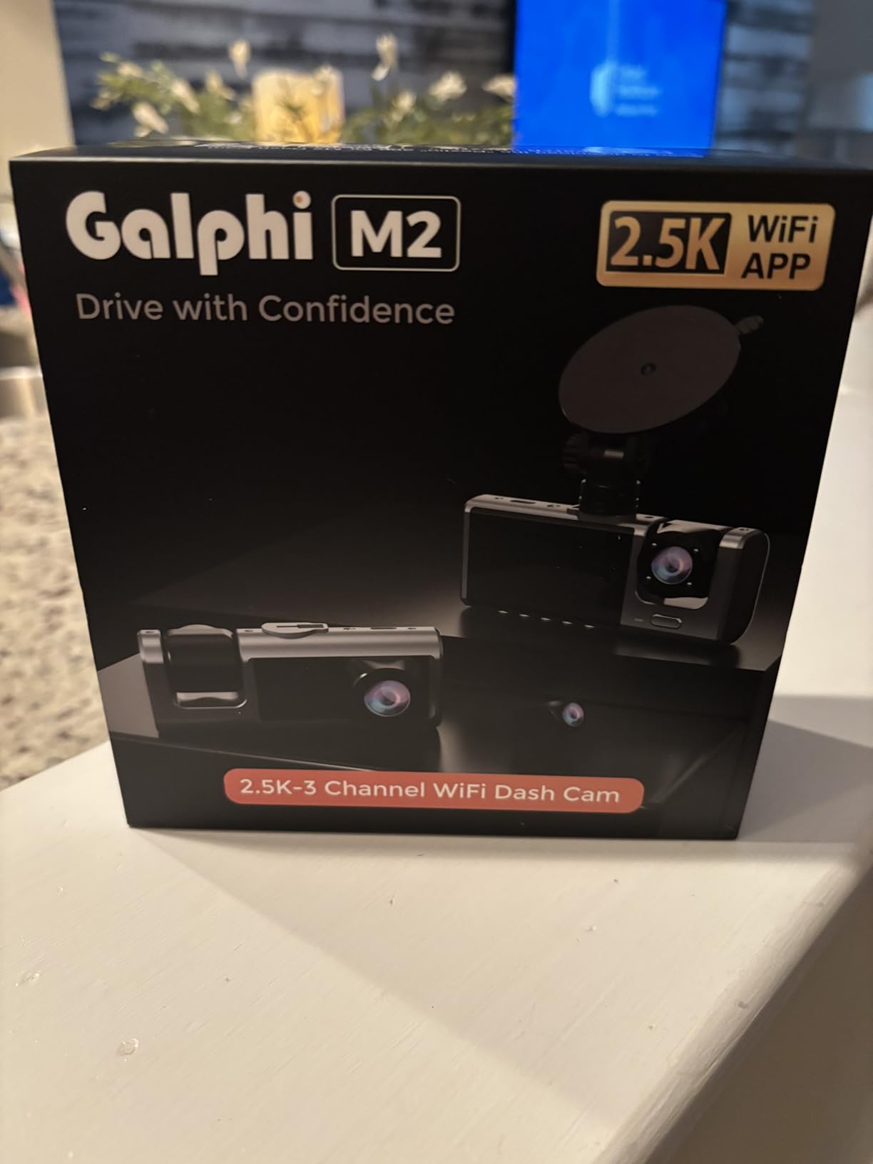 Galphi 3 Channel WiFi Dash Cam Front and Rear Inside, 2.5K+1080P+1080P Car Dash Camera for Cars Front and Rear, Dashcam with G-Sensor, Loop Recording, 24H Parking Mode, SD Card NOT Included customer photo 1