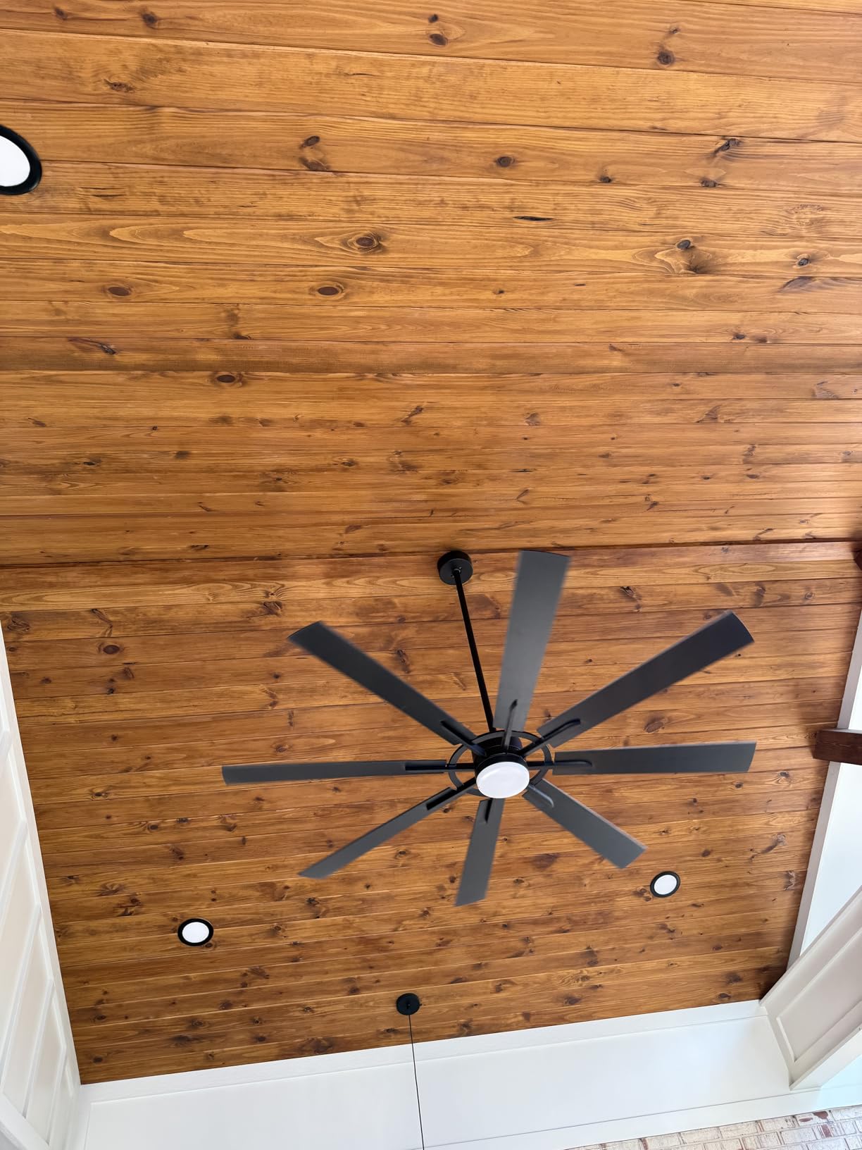 Large Ceiling Fans with Lights: Modern 72 Inch 8 Blade Outdoor Ceiling Fan with Remote APP Control - Dimmable Black Big Fan light Indoor Reversible 6 Speed Quiet DC Motor customer photo 2