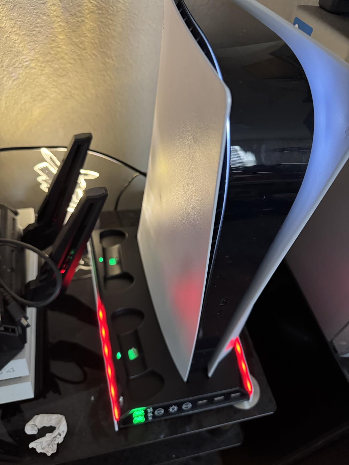 Fenolical PS5/PS5 Slim/Pro Stand with Adjustable Cooling Fan, PS5 Cooling Stand for PS5/PS5 Slim/Pro, PS5 Cooling Station with Dual Controller Chargers and RGB Light Vita Protectors Skins customer photo 1