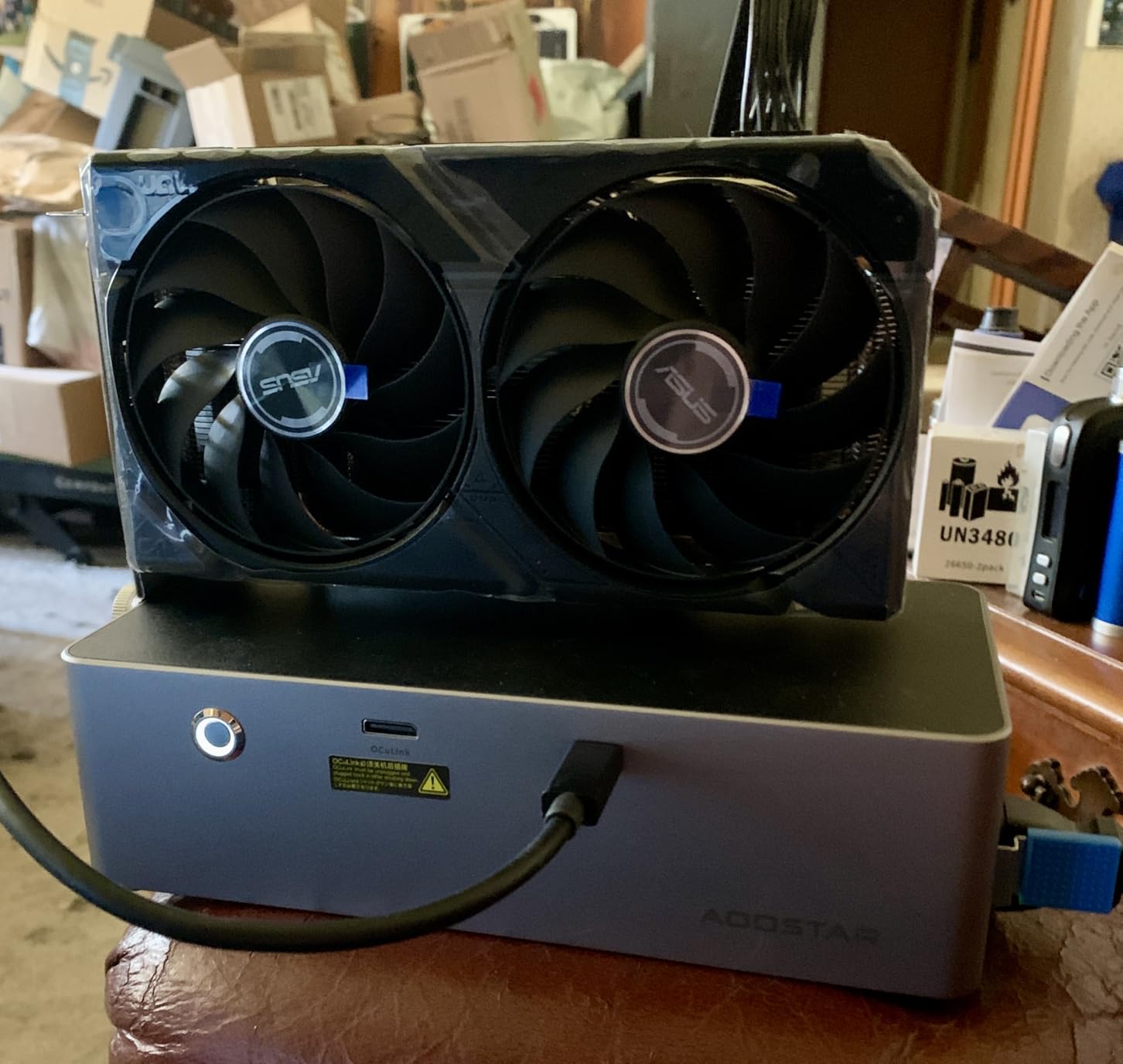 AOOSTAR AG02 External GPU Dock Station with USB4+OCULINK Ports and 800W PSU, eGPU Suitable for Graphics Cards Under 600W Power, eGPU Enclosure for RTX 4090, AMD RX 7900 XTX etc customer photo 1