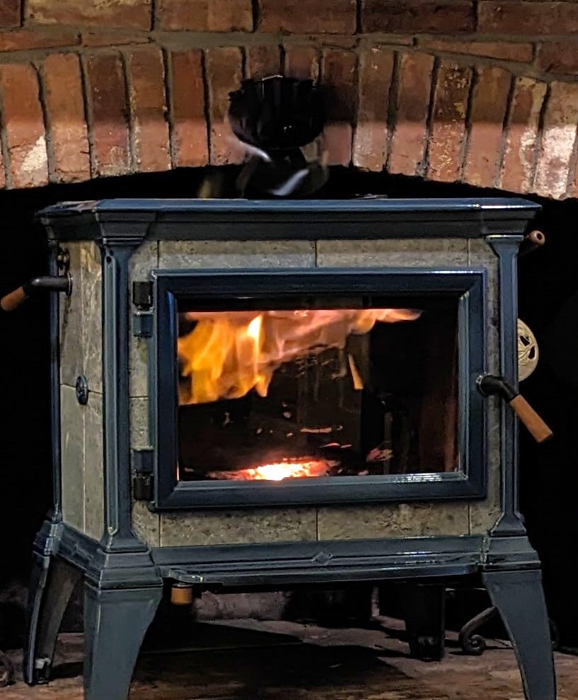 VODA Wood Stove Fan Heat Powered Fireplace Fans 8 Blades Non Electric, Heat Activated Thermal Fan for Wood Burning Stove/Log Burner, Stove Accessories Thermometer customer photo 2