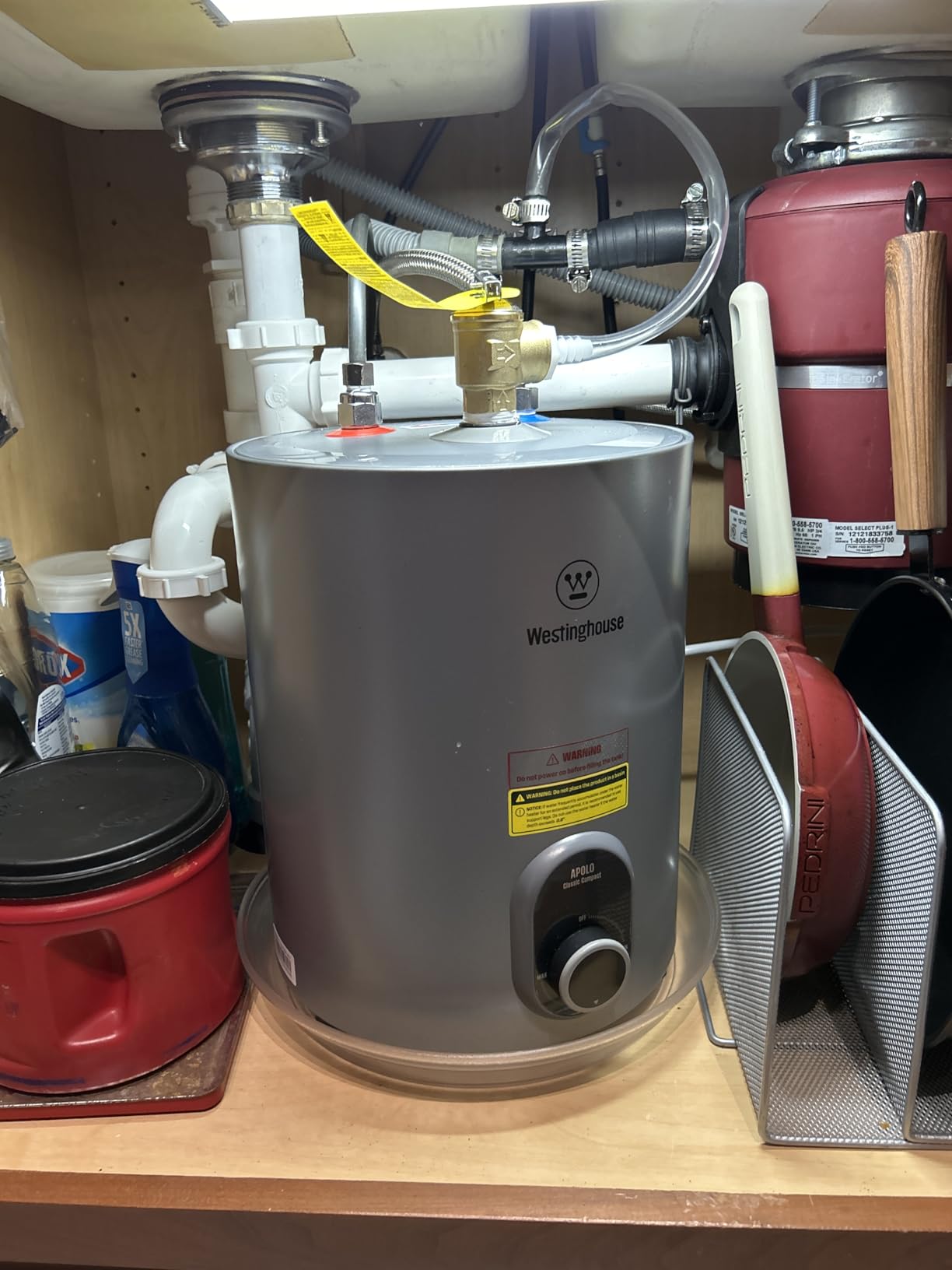 Westinghouse 2.5 Gallon Electric Mini Tank Water Heater, 120V, 1440W Instant Hot Water for Point-of-Use, Compact Under Sink & RV Design, Easy Wall/Floor Mount, CSA Listed (Gray) customer photo 1
