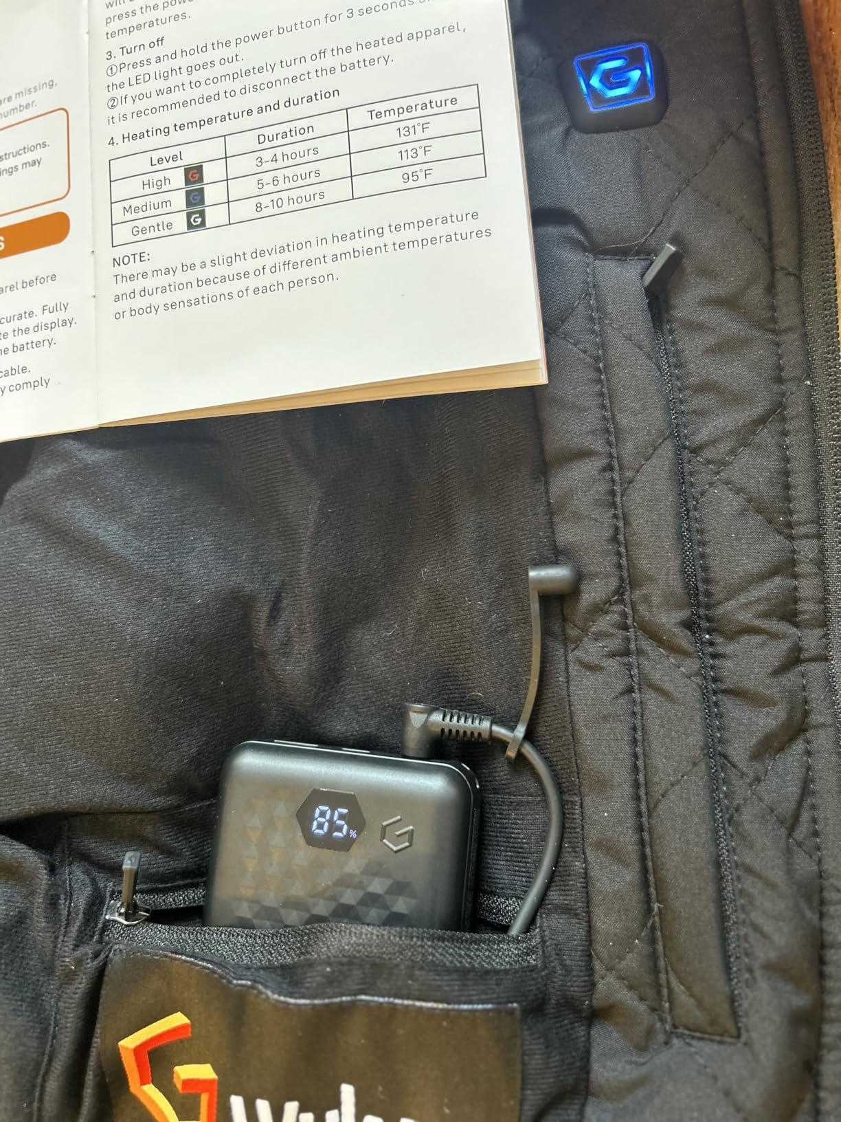 Wulcea Graphene Heated Vest For Men 7.4V Fast Charge Large Capacity Battery customer photo 1