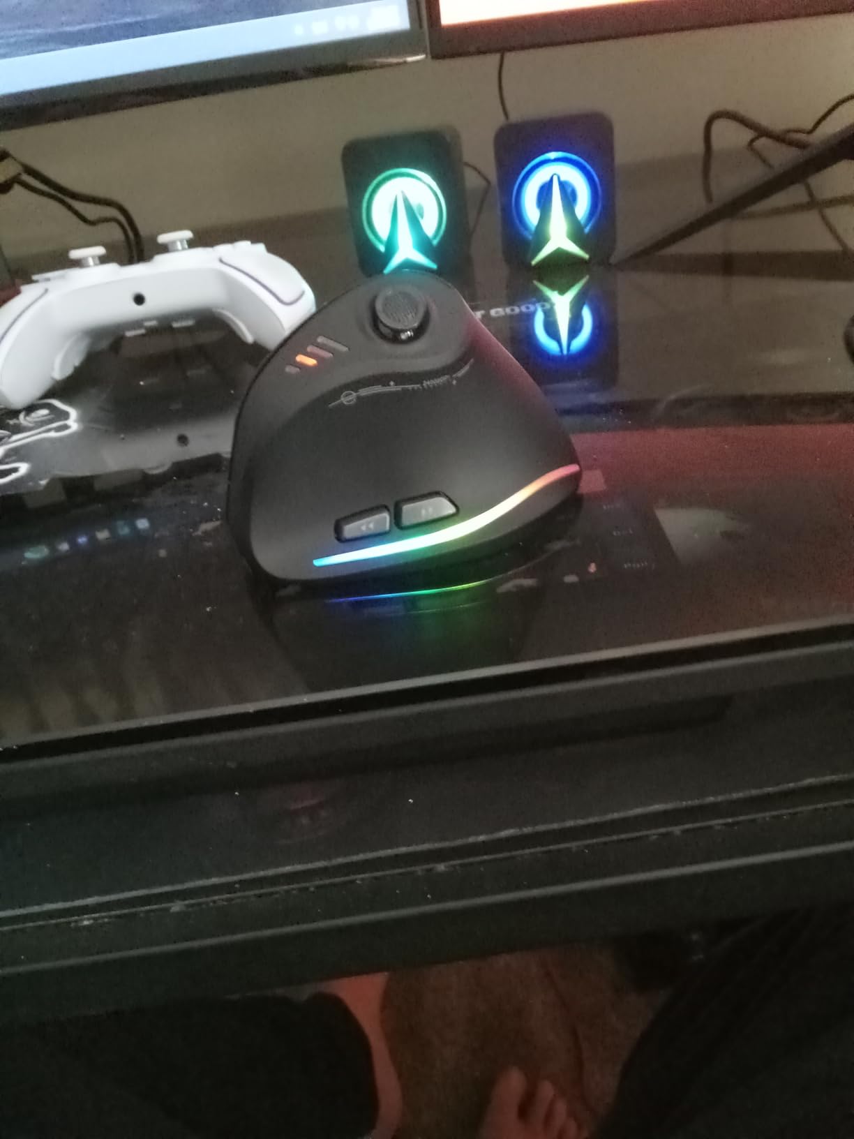 TKMARS Wireless Ergonomic Vertical Gaming Mouse with Joystick, Bluetooth & 2.4G, 12 Programmable Buttons, Adjustable 24000 DPI, Rechargeable RGB Computer Mouse for PC, MacBook & Laptops customer photo 2