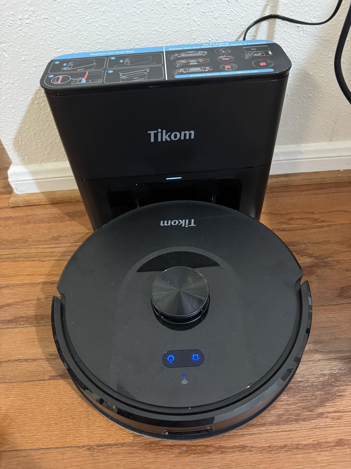 Tikom Robot Vacuum and Mop, 6000Pa Robotic Vacuum Cleaner with Self-Emptying Base, 90 Days Capacity, LiDAR Navigation, Home Mapping, Ideal for Pet Hair, Hard Floors, Carpet (L8000 Plus) customer photo 1