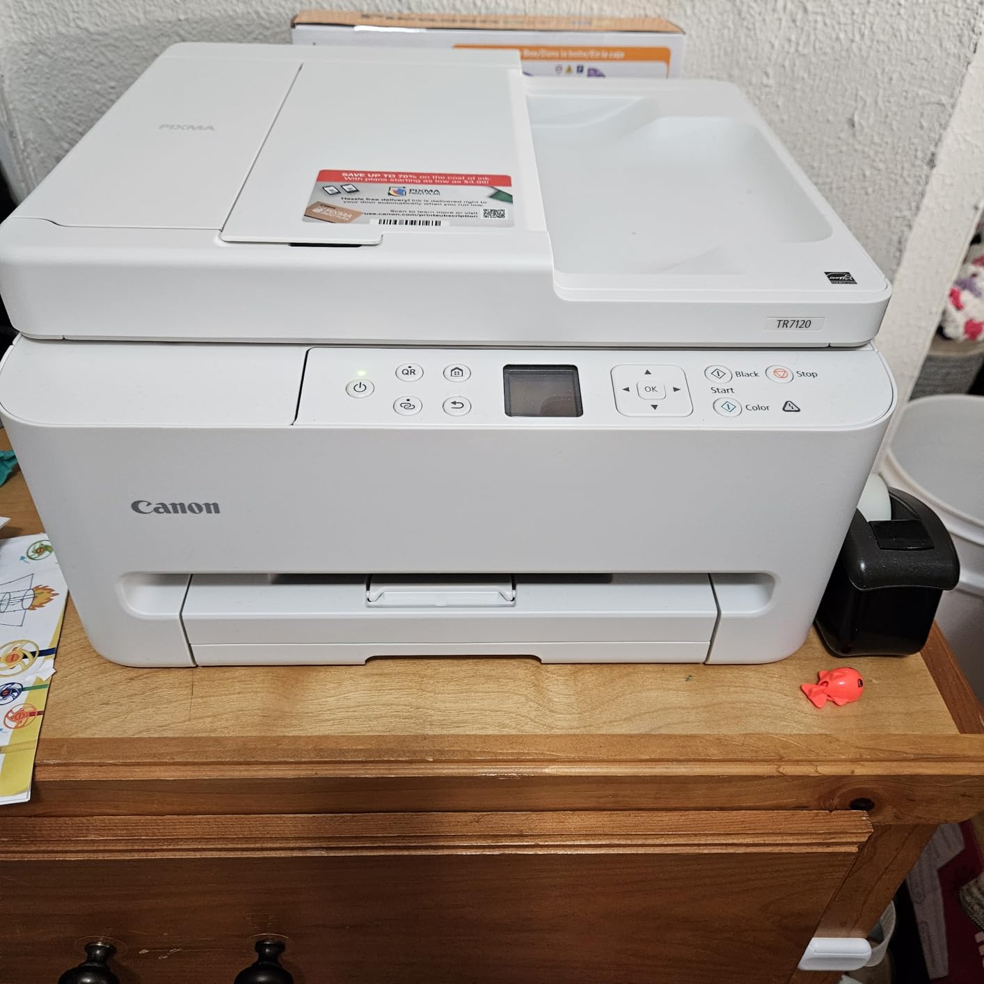 Canon PIXMA TR7120 Wireless Color Inkjet Printer for Duplex Printing, White - Home Printer with Copier/Scanner, Auto Document Feeder, Compact Design, Intuitive Control Panel customer photo 2