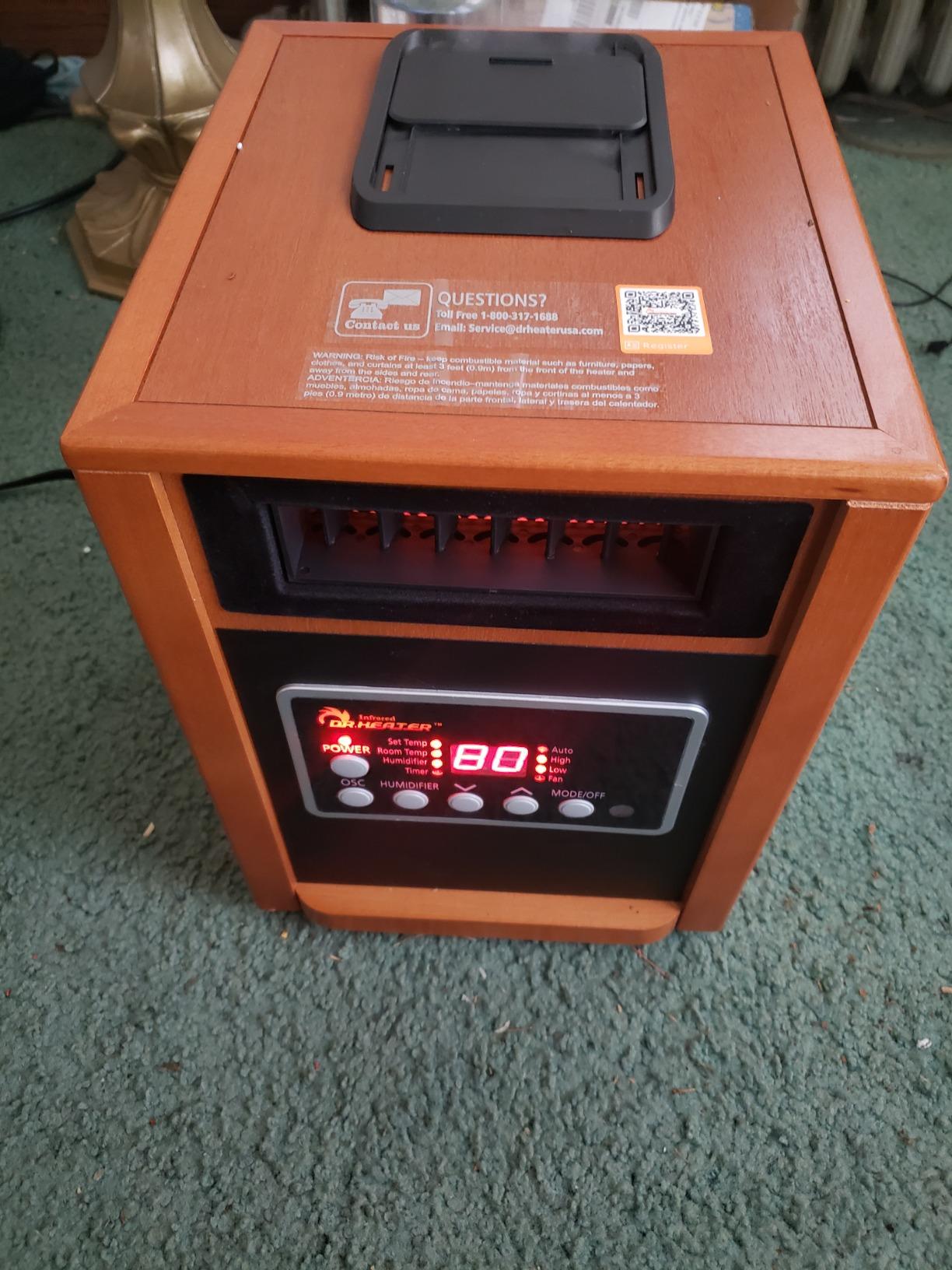 DR. Infrared Heater DR-123 Indoor Portable Space Heater with Remote Control, 1500W Dual Heating, 4 Wheels for Mobility, Programmable Timer, Thermostat, Ultra Quiet, Coffee customer photo 2