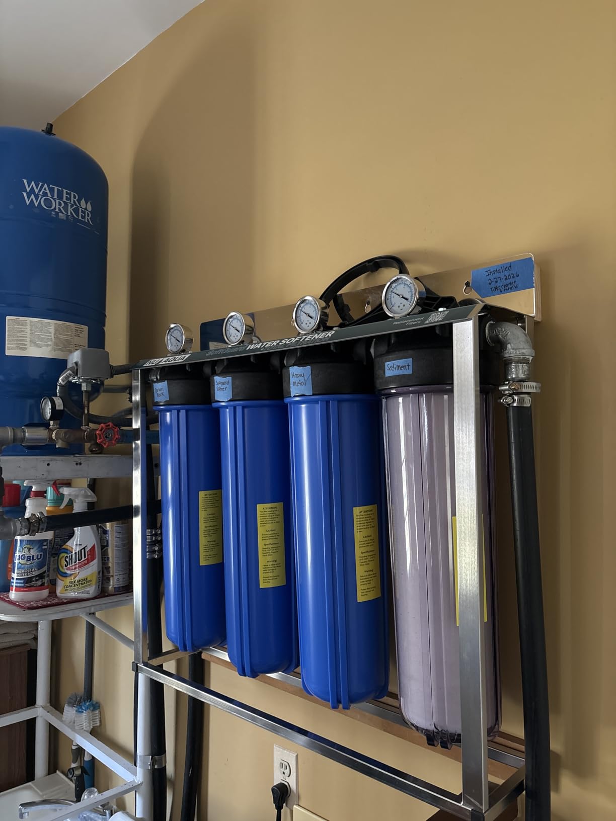 NU Aqua 4 Stage Main Line Salt Free Water Softener Whole House Water Filter System (20 x 4.5) | Reduce Heavy Metals, Chlorine, Odors | Sediment, Water Softner, Heavy Metal KFD GAC, Carbon Block customer photo 1