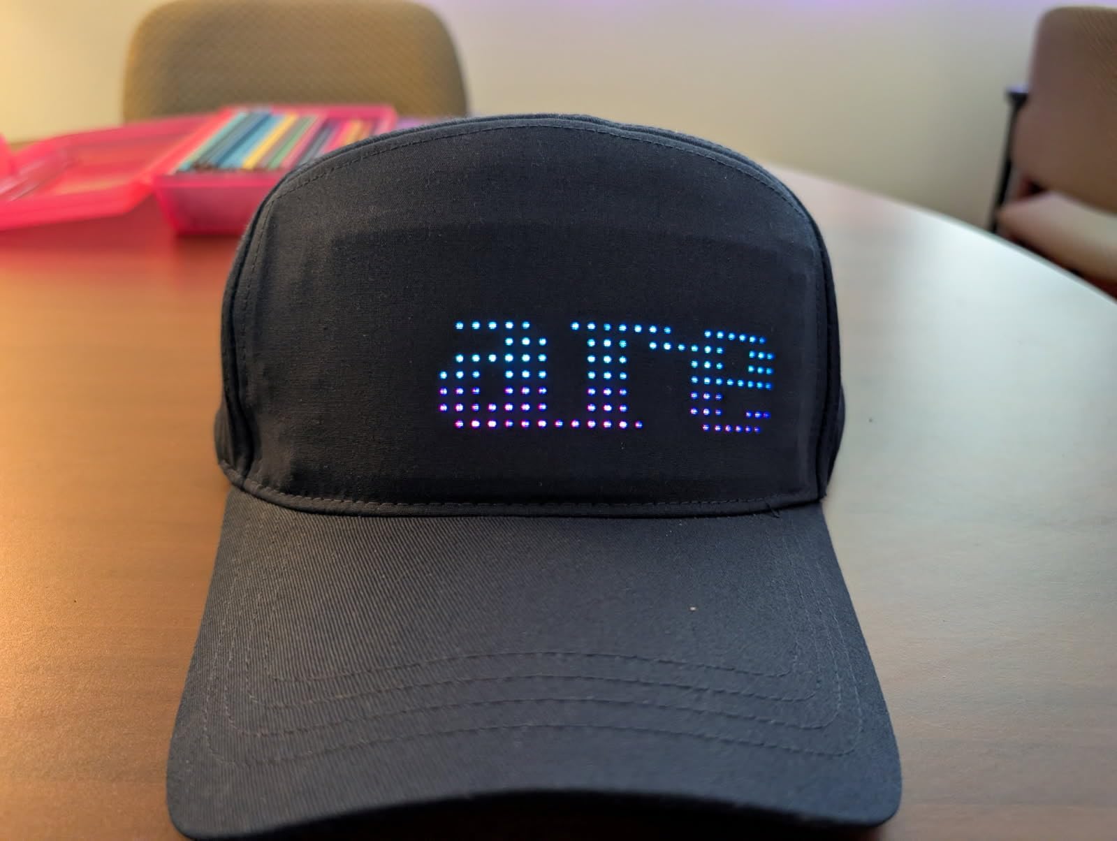 LED Programmable Baseball Cap with Bluetooth Customizable Scrolling Message Text Animation Pattern Light Up Hat customer photo 2