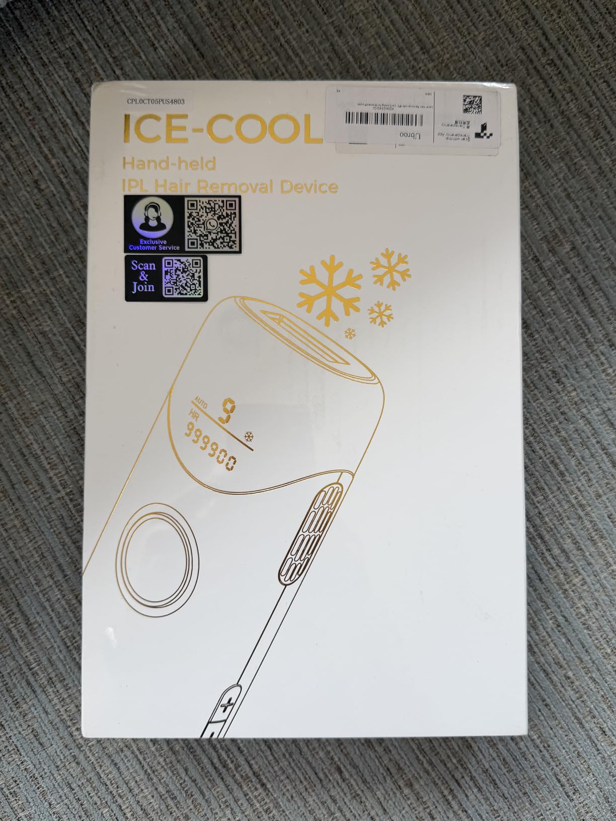 Ubroo Laser Hair Removal with 5 Degree Ice Cooling, Hand-held Hair Removal Device IPL Hair Removal for Women and Men, Reduce Hair Regrowth, Full Body Use for Legs, Bikini, Armpits (Gold) customer photo 2