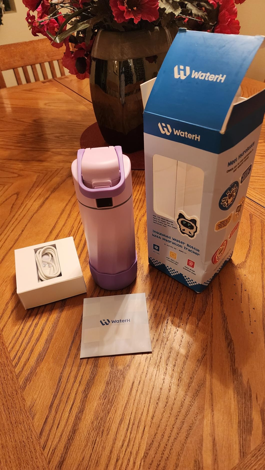 WATERH BOOST Kids Smart Water Bottle with Reminder & Tracker, 16oz | BPA-Free, Vacuum Insulated Stainless Steel, 24H Cold & 12H Hot, DIY Fridge Magnets, Rubber Base, Ideal for Travel & Camping customer photo 2