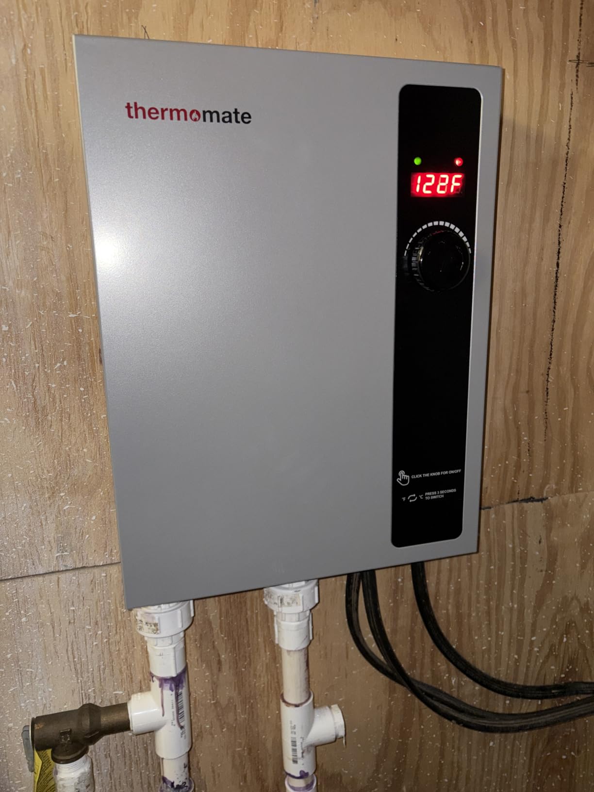 Tankless Small Water Heater Electric 120V 29.2Amp, ThermoMate 3500W On Demand Instant Hot Water Heater with Temperature Display for Kitchen Bathroom Sink Faucet, ETL Certified customer photo 1