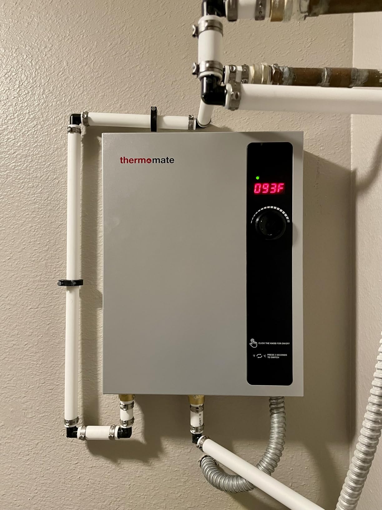 Tankless Small Water Heater Electric 120V 29.2Amp, ThermoMate 3500W On Demand Instant Hot Water Heater with Temperature Display for Kitchen Bathroom Sink Faucet, ETL Certified customer photo 2
