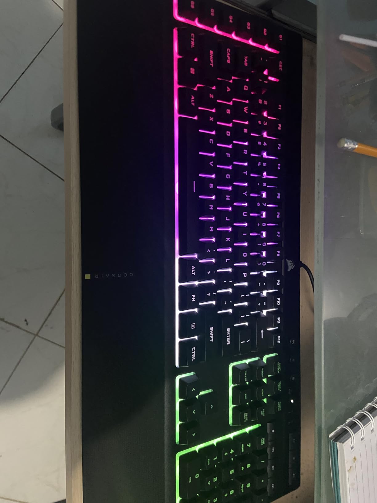 Corsair K55 RGB PRO Membrane Wired Gaming Keyboard - IP42 Dust and Spill-Resistant - 6 Macro Keys with Elgato Integration - iCUE Compatible - QWERTY NA - PC, Mac, Xbox - Black customer photo 2