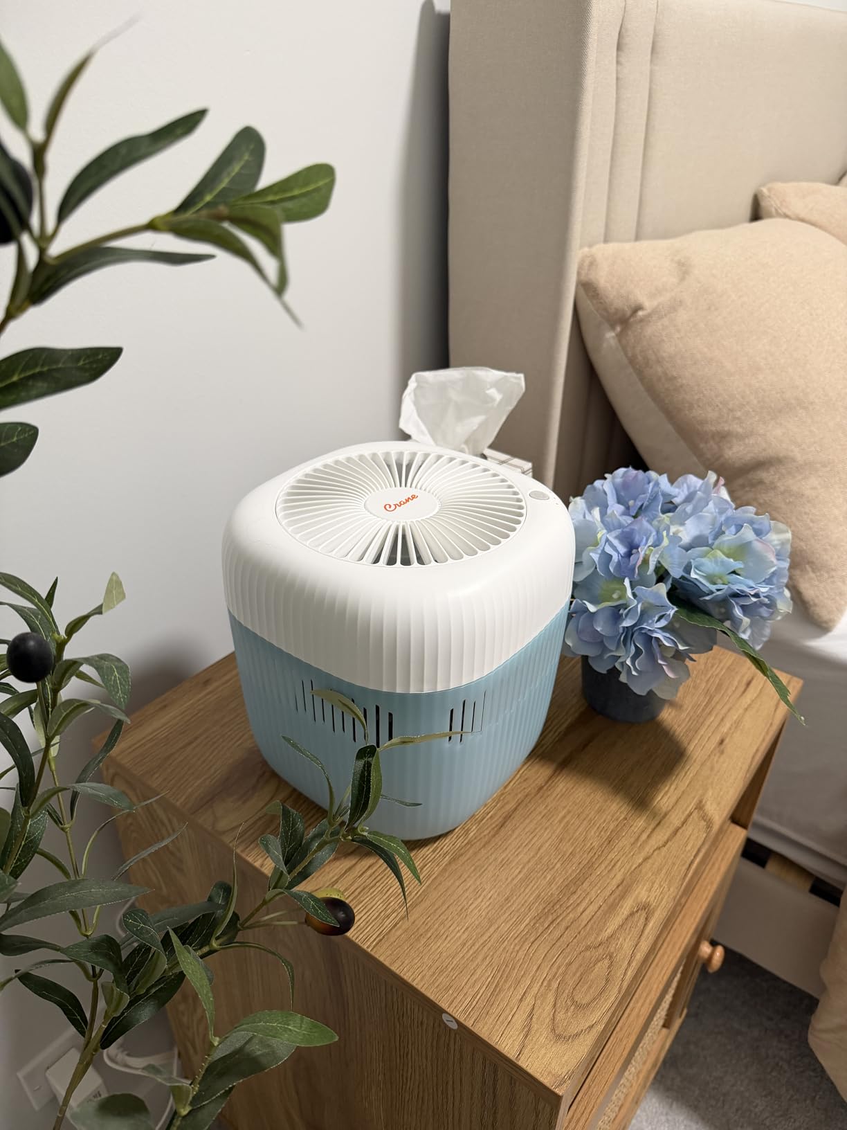 Crane Evaporative Humidifier, Wick Filter, Dishwasher Safe Tank, UV Light, No White Dust, Whisper Quiet, Bedroom Nursery Office, 1.9L Tank, Up To 250 SQ FT customer photo 2