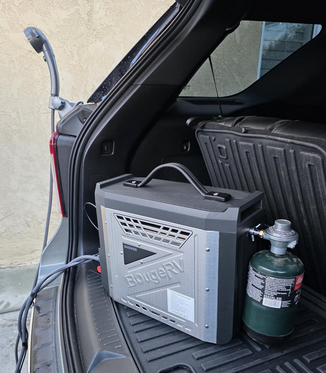 BougeRV Upgraded Portable Propane Water Heater, Hot Water Heater w/Built-in battery for Showering & Cleaning, Camping Water Heater w/Water Pump & Showerhead, Overheating Protection, Outdoor Use customer photo 1