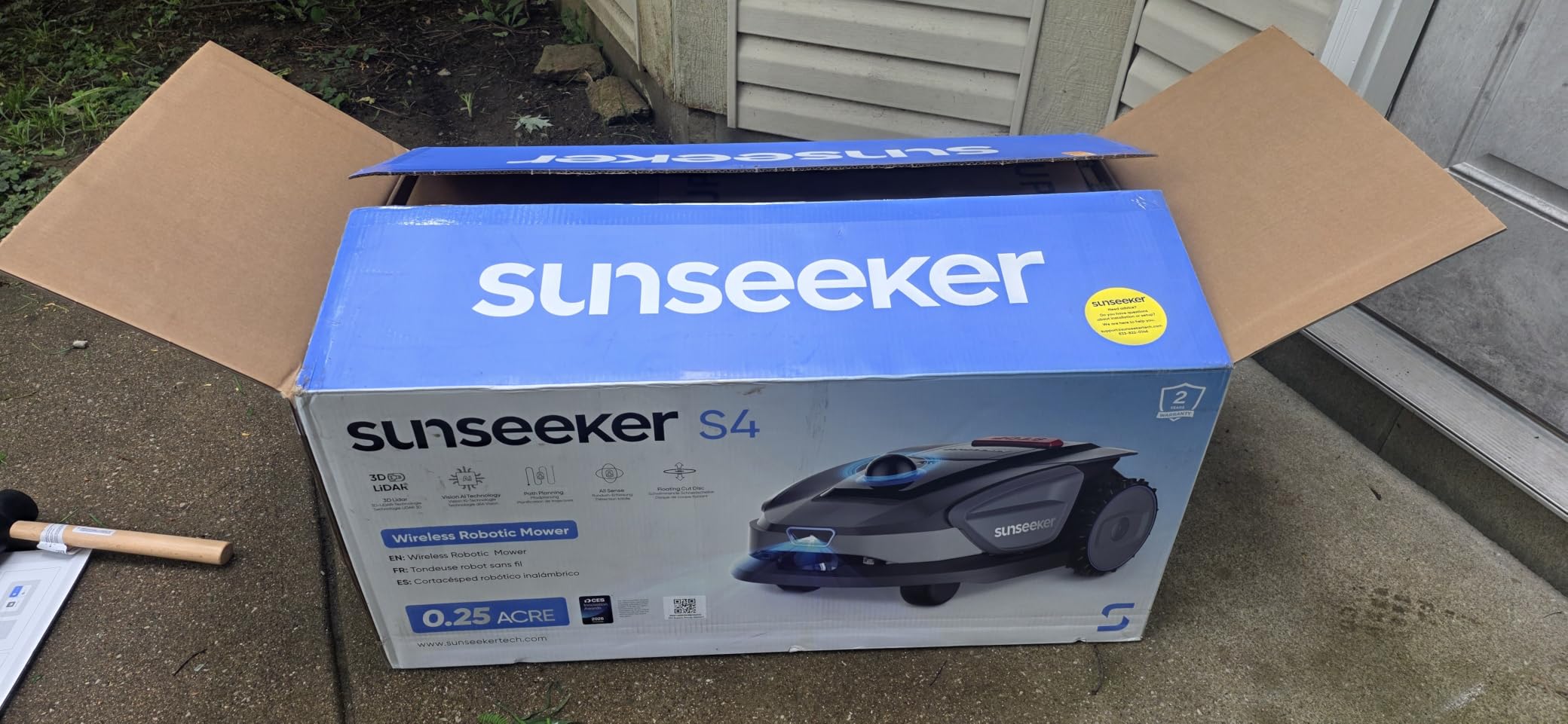 Sunseeker S4 LiDAR Robot Lawn Mower for Up to 0.25 Acre (1000 m²), Vision AI + 360° 3D LiDAR Navigation, Wire-Free Virtual Boundary, Systematic Cutting, 42% Slope, App Control, 60 dB Quiet Mowing customer photo 1