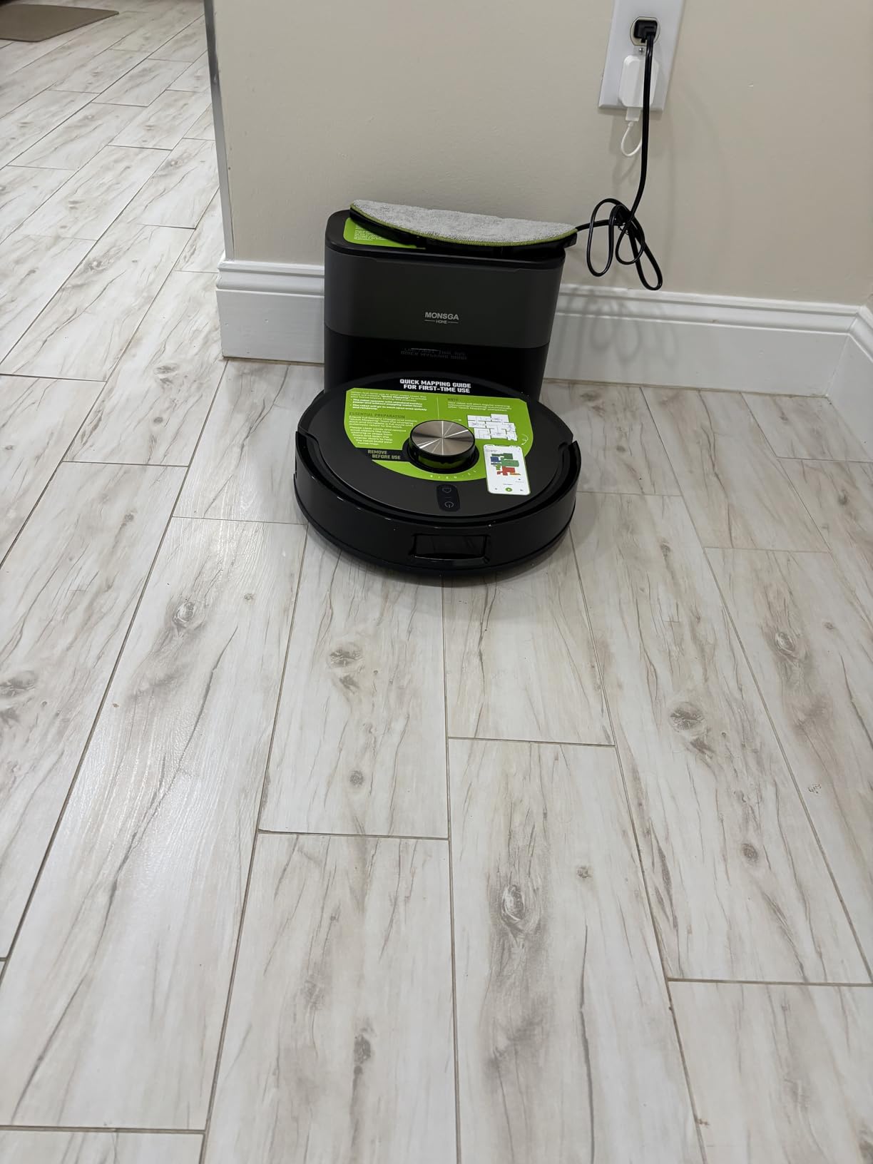 MONSGA Robot Vacuum and Mop Combo, 90 Days Self-Emptying with 8000Pa Suction, LiDAR Smart Mapping, Dual Anti-Tangle for Pet Hair, Carpet and Hard Floor customer photo 1