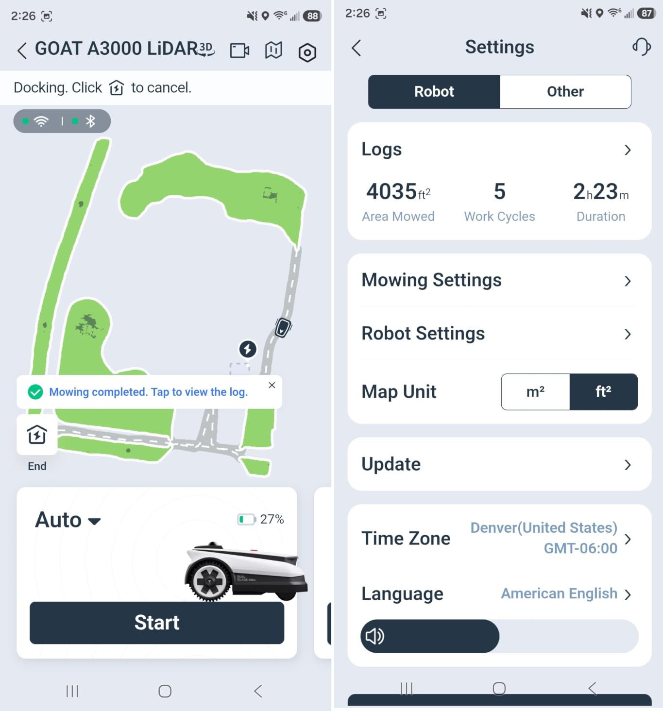 ECOVACS Goat A3000 LiDAR PRO Robotic Lawn Mower for Up to 3/4 Acre, 7500 mAh Battery with 189W Fast Charging, Wire-Free Dual-LiDAR Navigation, Built-in TruEdge Edge Trimmer, Smart App Control customer photo 2