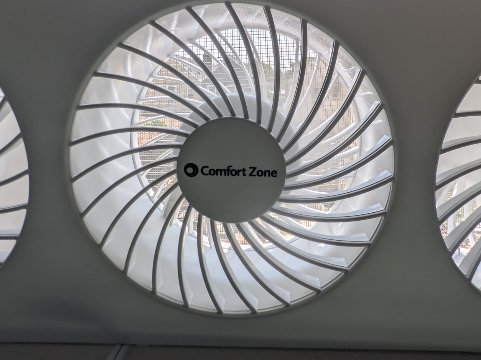 Comfort Zone Triple Window Fan with Adjustable Thermostat | 3-Speed High-Velocity Cooling | Horizontal or Vertical Manual Control | Fits Double Hung Windows (Min 25