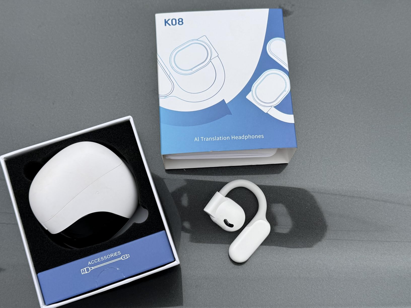 AI Translation Earbuds Real Time 164 Languages 80H Playtime Translator Ear Buds Audifonos Traductores Inglés Español Wireless Earphones Bluetooth AI Headphone for Travel Meeting Learning K08 Black customer photo 2