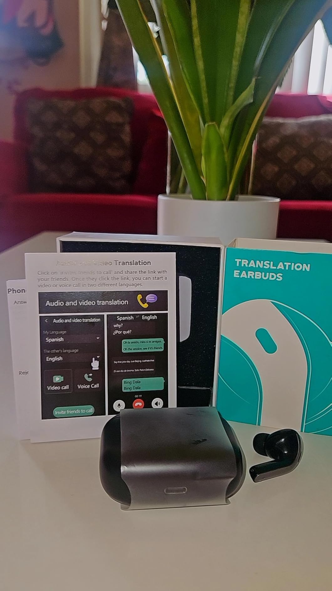 OKEEFE AI Translation Earbuds Real Time 164 Languages Translator Ear Buds 70H Playtime Wireless Earphones AI Bluetooth Headphones for Travel Meeting Learning customer photo 1
