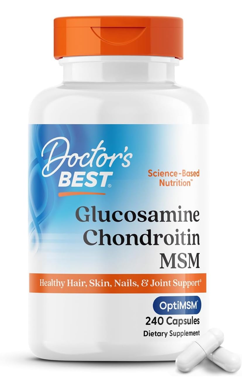Doctor's Best Glucosamine Chondroitin Msm with OptiMSM Capsules, Joint Support Supplement Supports Healthy Joint Structure, Function & Comfort, Non-GMO, Gluten Free, Soy Free, 360 Count customer photo 1