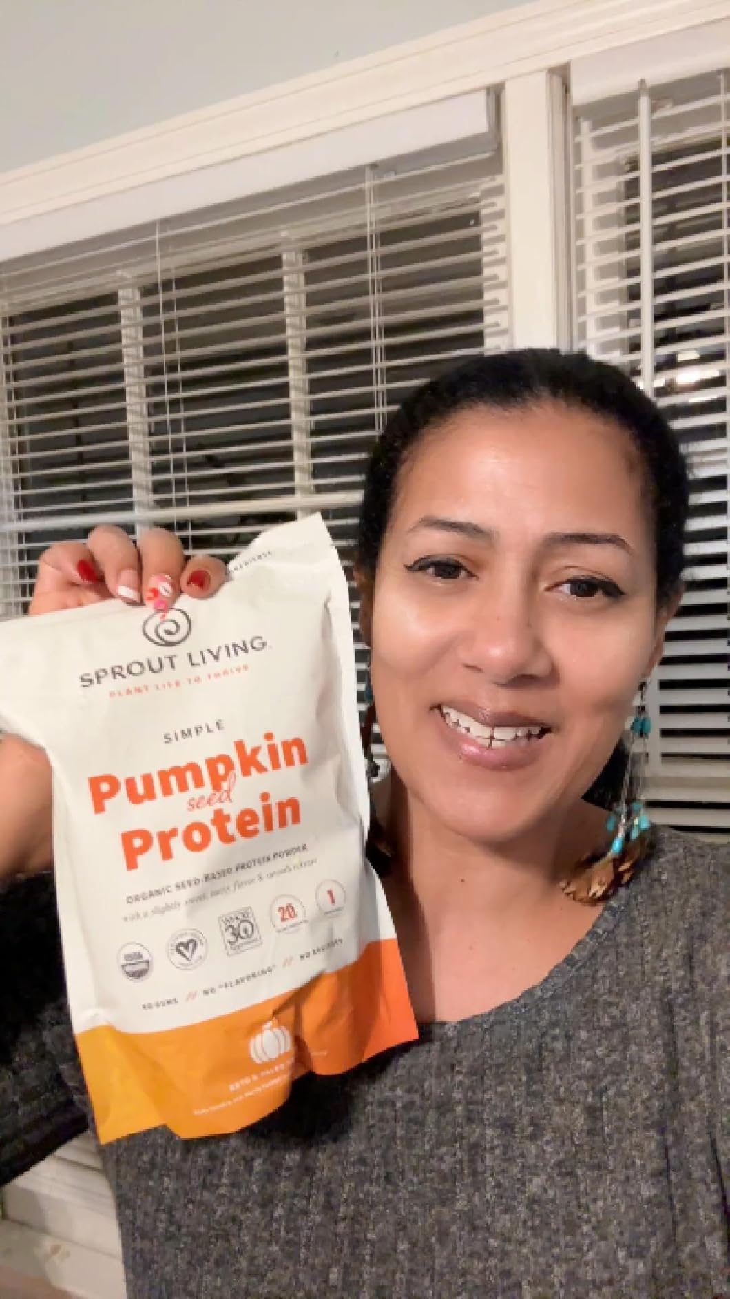 Sprout Living Organic Pumpkin Seed Protein Powder, Unflavored, 20 Grams of Plant Based Protein, Non-GMO, Vegan, Gluten Free (1 Pound, 15 Servings) customer photo 1