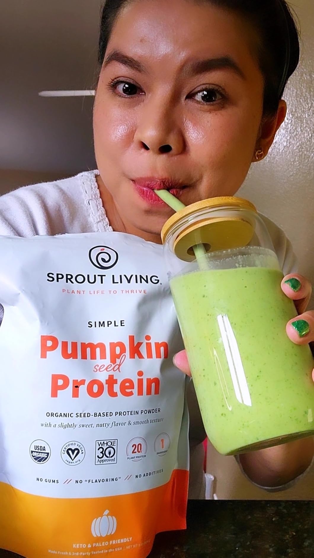 Sprout Living Organic Pumpkin Seed Protein Powder, Unflavored, 20 Grams of Plant Based Protein, Non-GMO, Vegan, Gluten Free (1 Pound, 15 Servings) customer photo 2