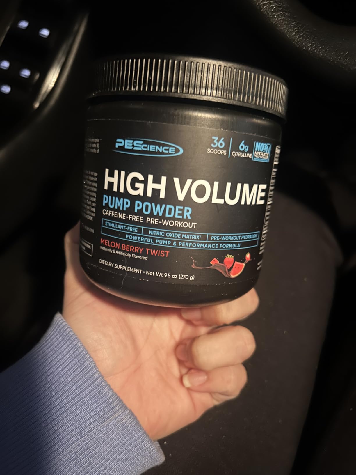 PEScience High Volume Stim-Free Pre-Workout Pump Powder, Caffeine-Free with L-Citrulline & L-Arginine Nitrate, Non-Stim Preworkout for Men and Women - 36 Scoops, Melon Berry Twist customer photo 1