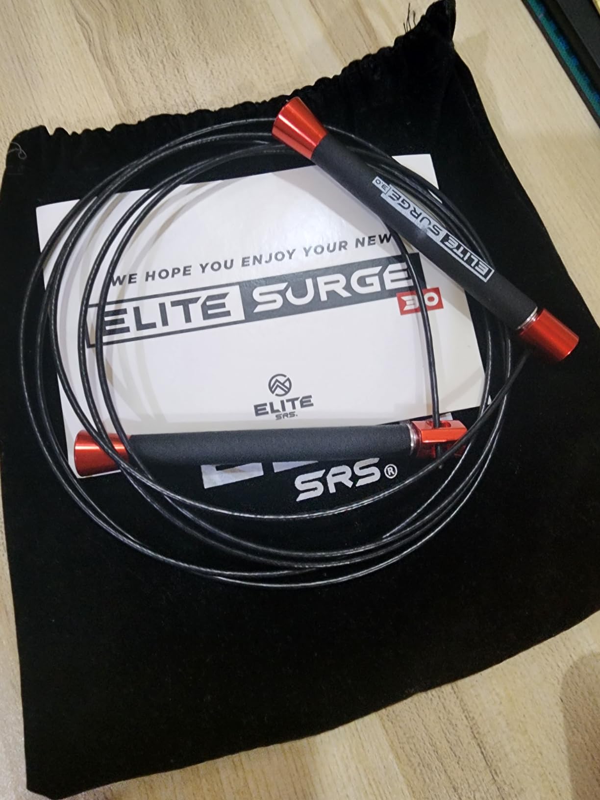 Elite Jumps Surge Professional Speed Rope for Double Unders - Patented Dual Bearing Ultra Light-Weight Handle, Kink-Resistant Cable customer photo 2