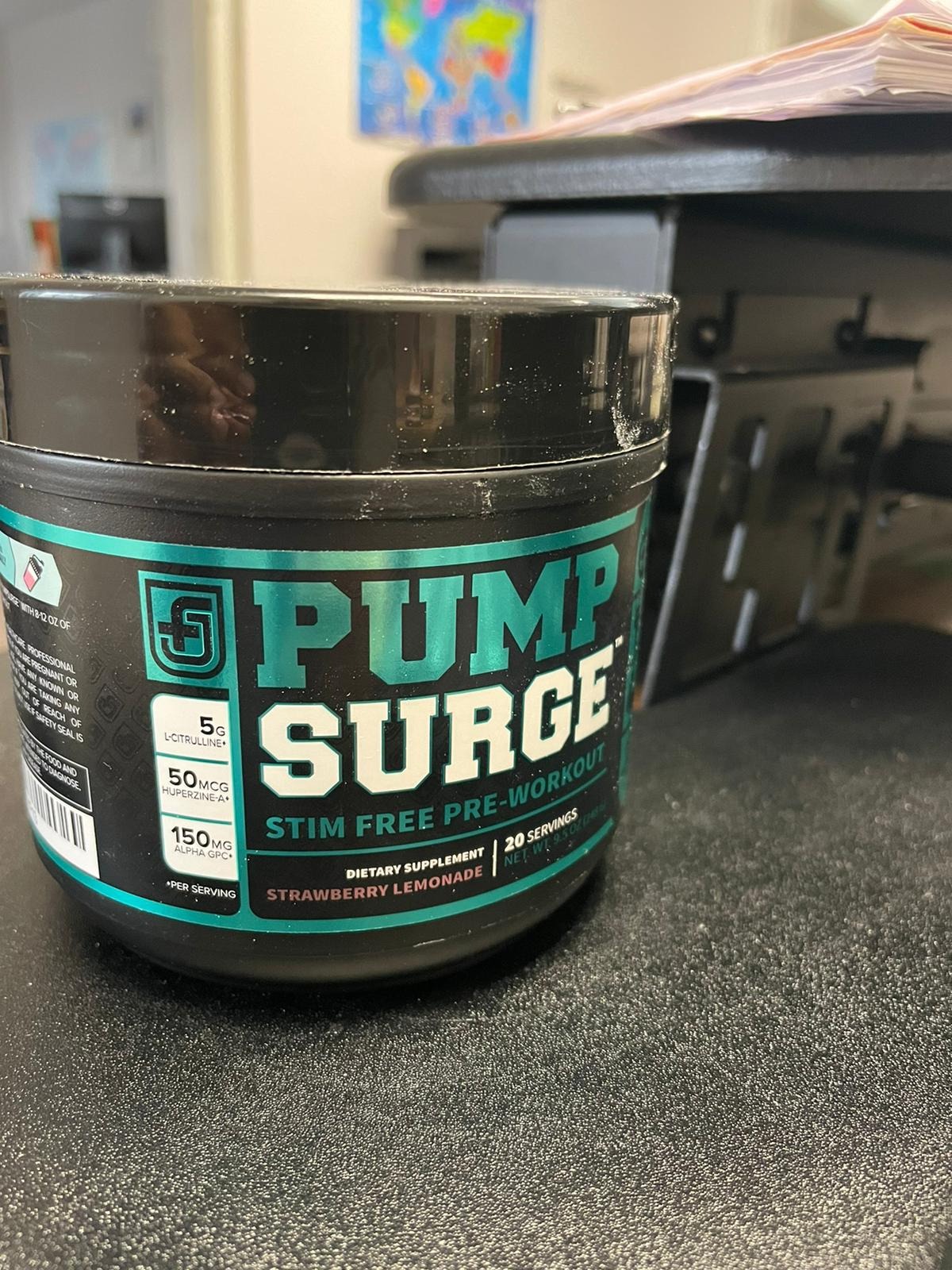 Jacked Factory Pumpsurge Caffeine Free Pre Workout for Men & Women - Nootropic Booster & Stim Free Pre Workout - Intense Pumps, Enhanced Focus - 30 Servings, Strawberry Lemonade customer photo 1